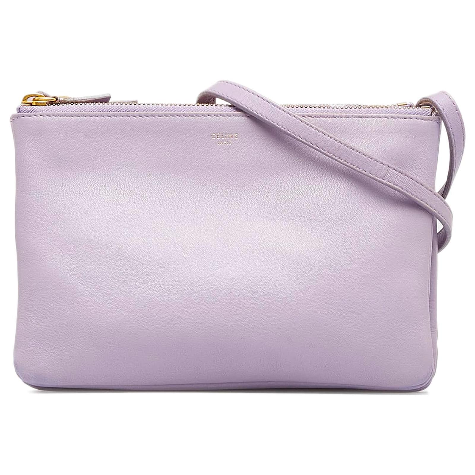 Celine Celine Purple Small Trio Crossbody Bag Leather Pony style calfskin ref.1098013 Joli Closet