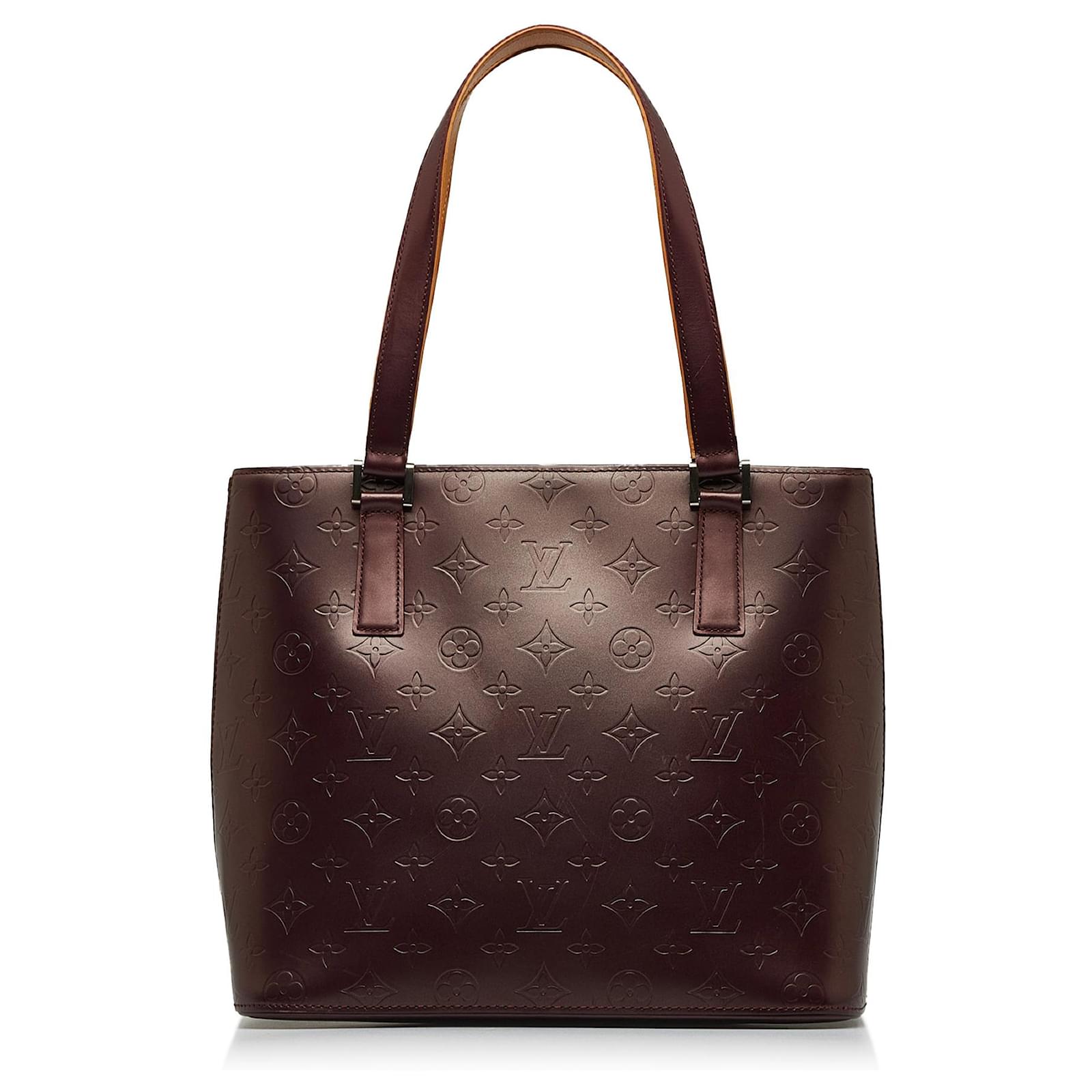 Louis Vuitton Red Monogram Mat Stockton Dark red Leather Pony-style ...