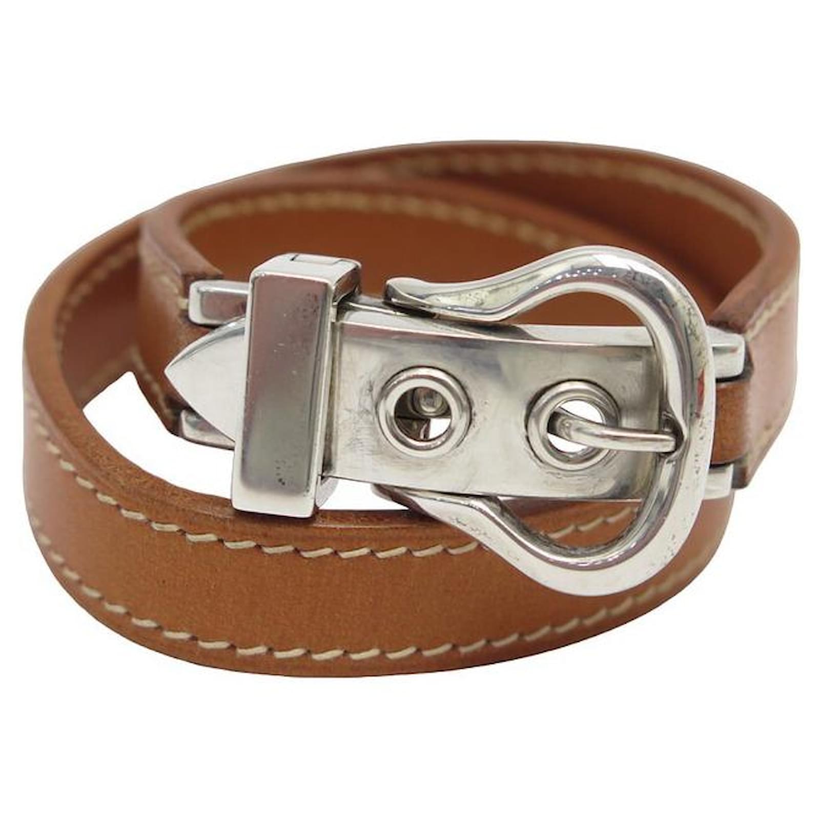 Hermès HERMES-ARMBAND MIT SELLIER-SCHNALLE IN SILBER 925