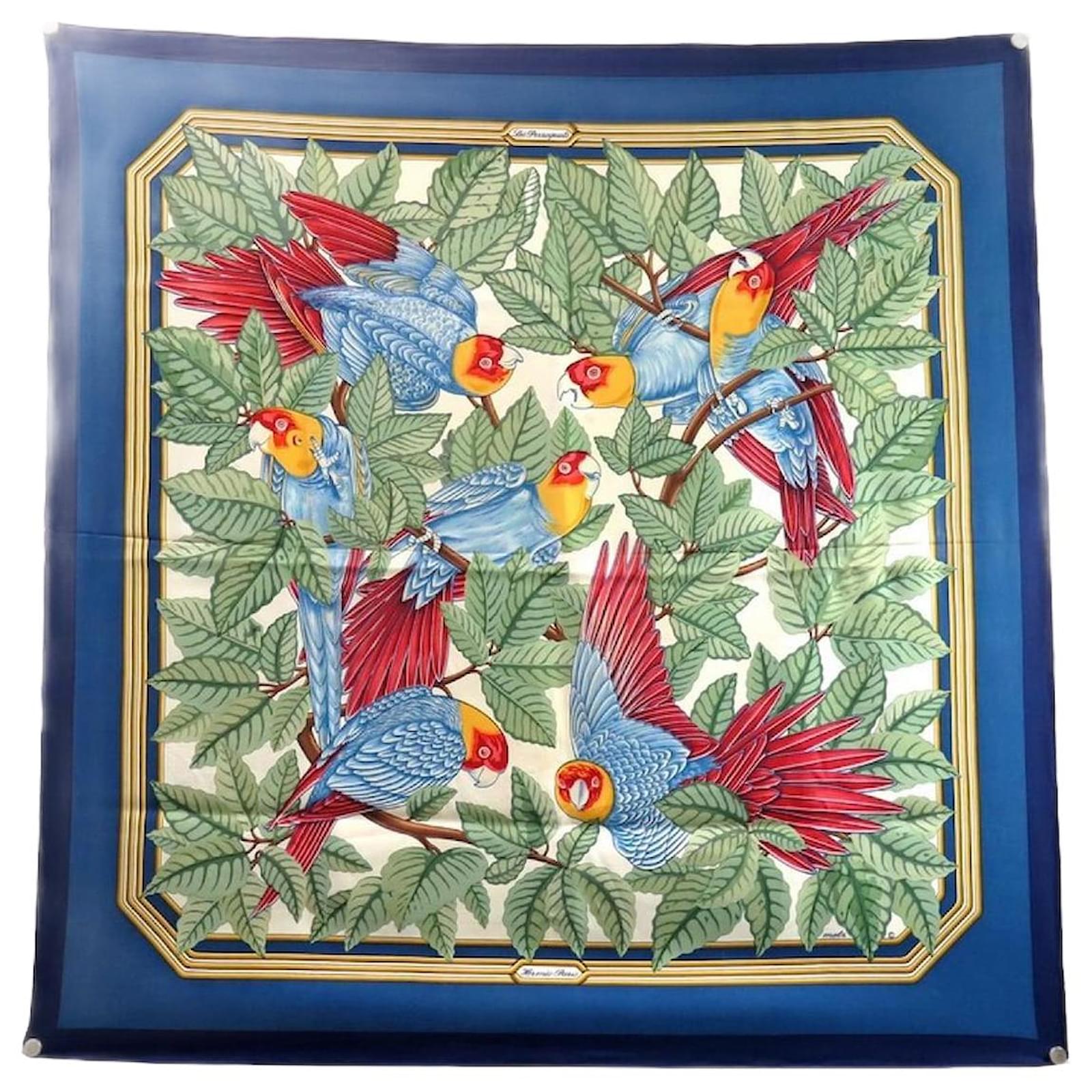 Hermès HERMES LES PARROQUETS SCARF 1Era Edition 1984 METZ SQUARE