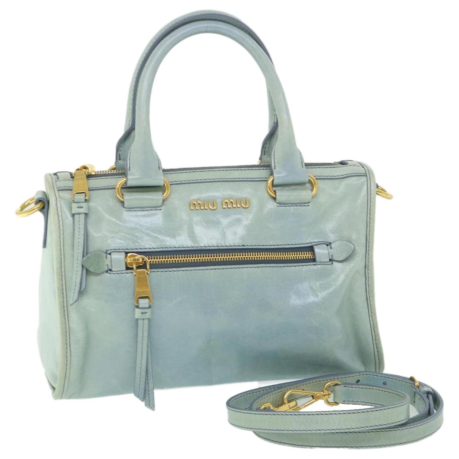 Miu Miu Hand Bag Leather 2way Light Blue Auth yk8808 ref.1099873 