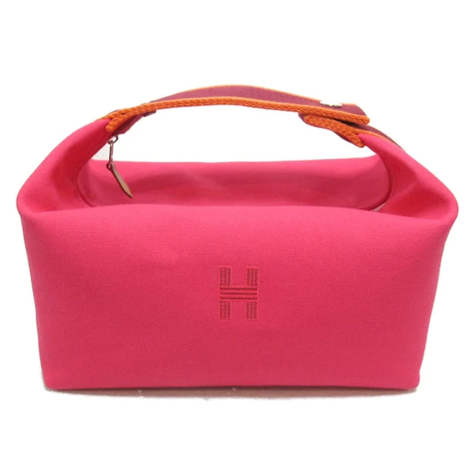 Hermès Large Toile BrideABrac Travel Case Pink Cloth ref.1100468
