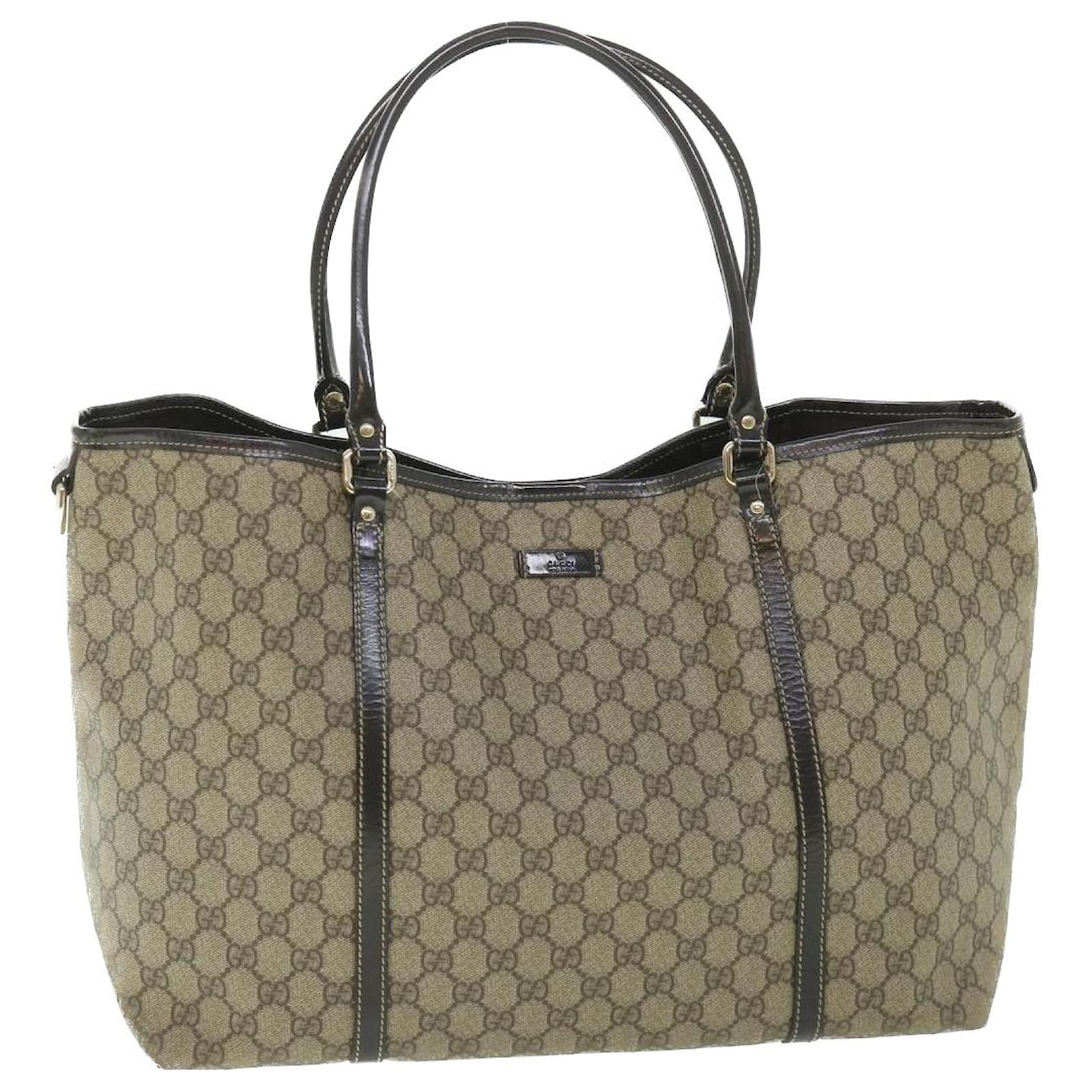 GUCCI GG Supreme Tote Bag PVC Leather Beige 197954 Auth yk9076 ref