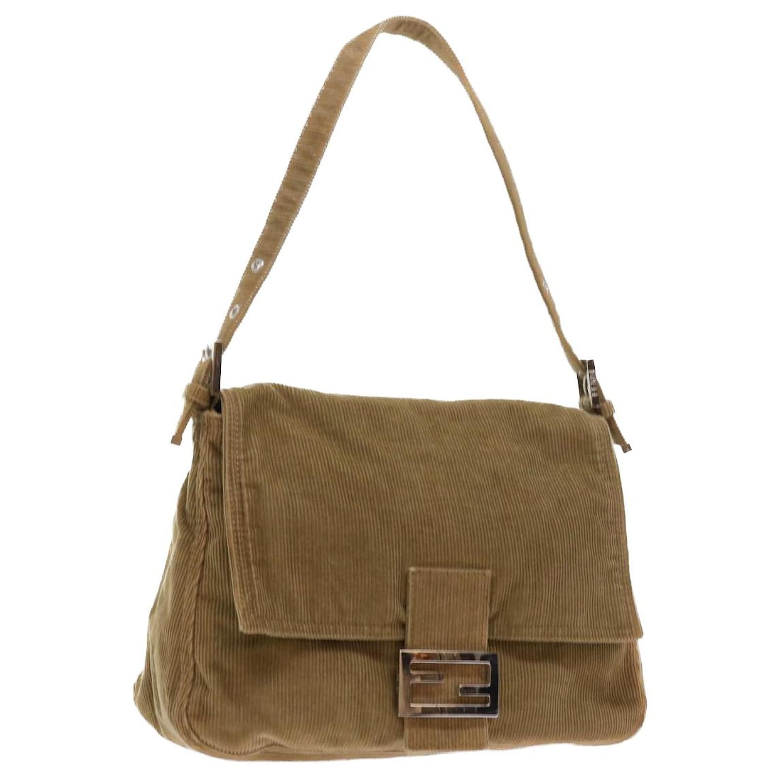 バッグ Fendi corduroy mamma baguette bag FENDI Mamma Baguette Tan Corduroy Shoulder Bag | eBay