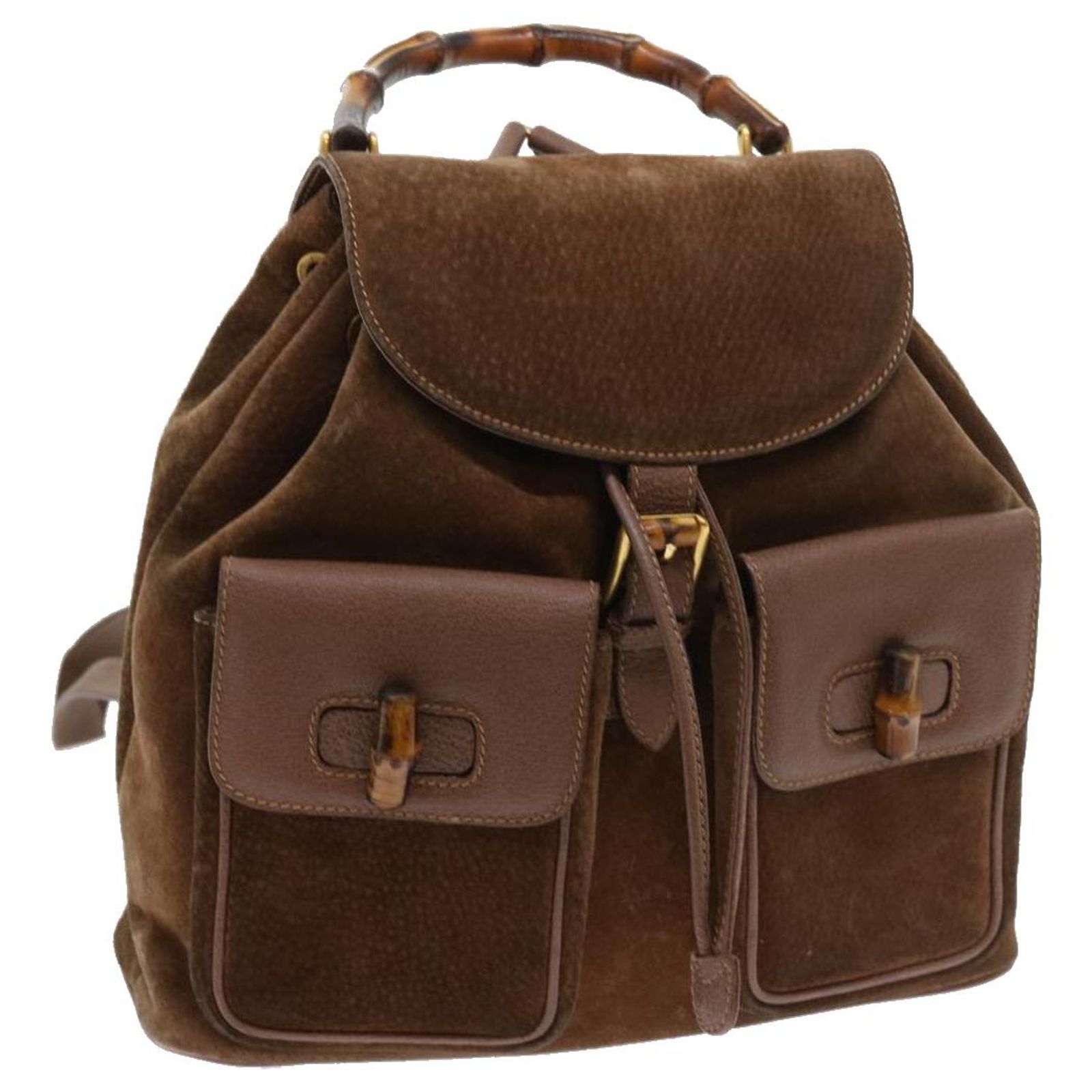 GUCCI Bamboo Backpack Suede Brown 003 1998 0016 Auth ep1912  display picture 2