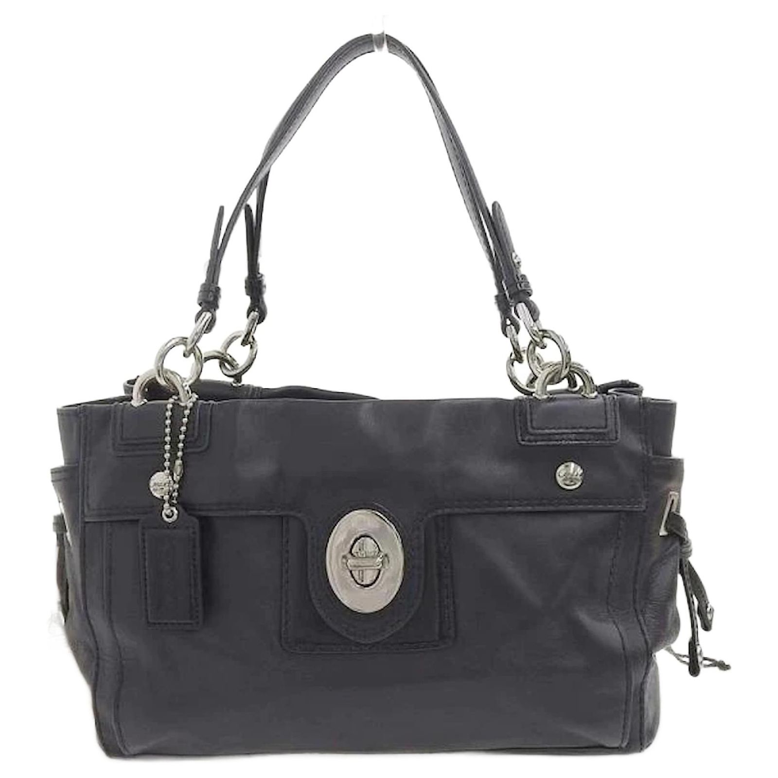 Coach Peyton Carryall Handbag 14522 Black Leather Pony-style 