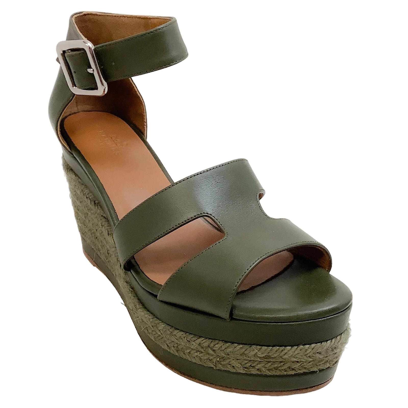 Olive green clearance espadrille wedges