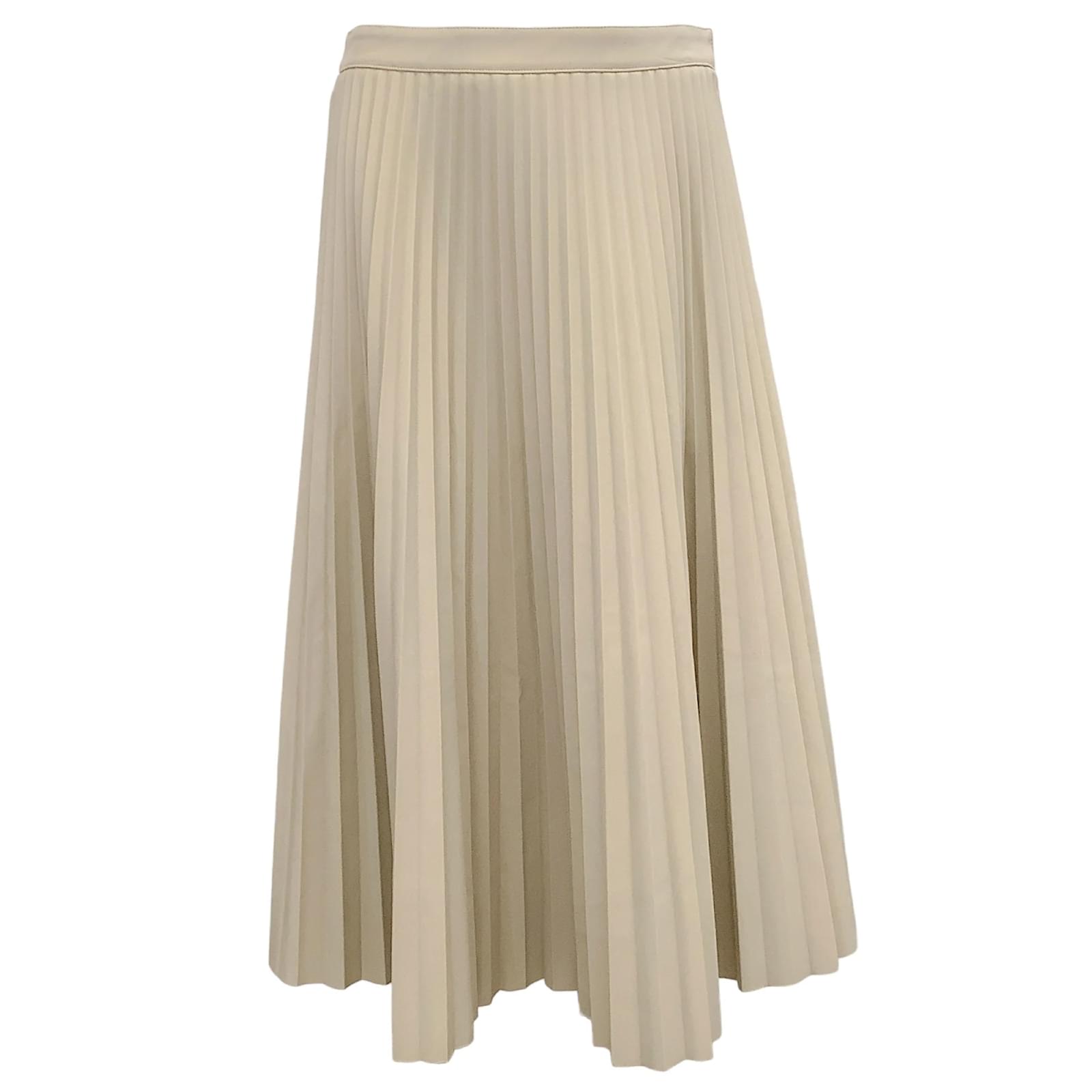 Proenza Schouler Faux Leather Pleated Skirt Cream Synthetic ref