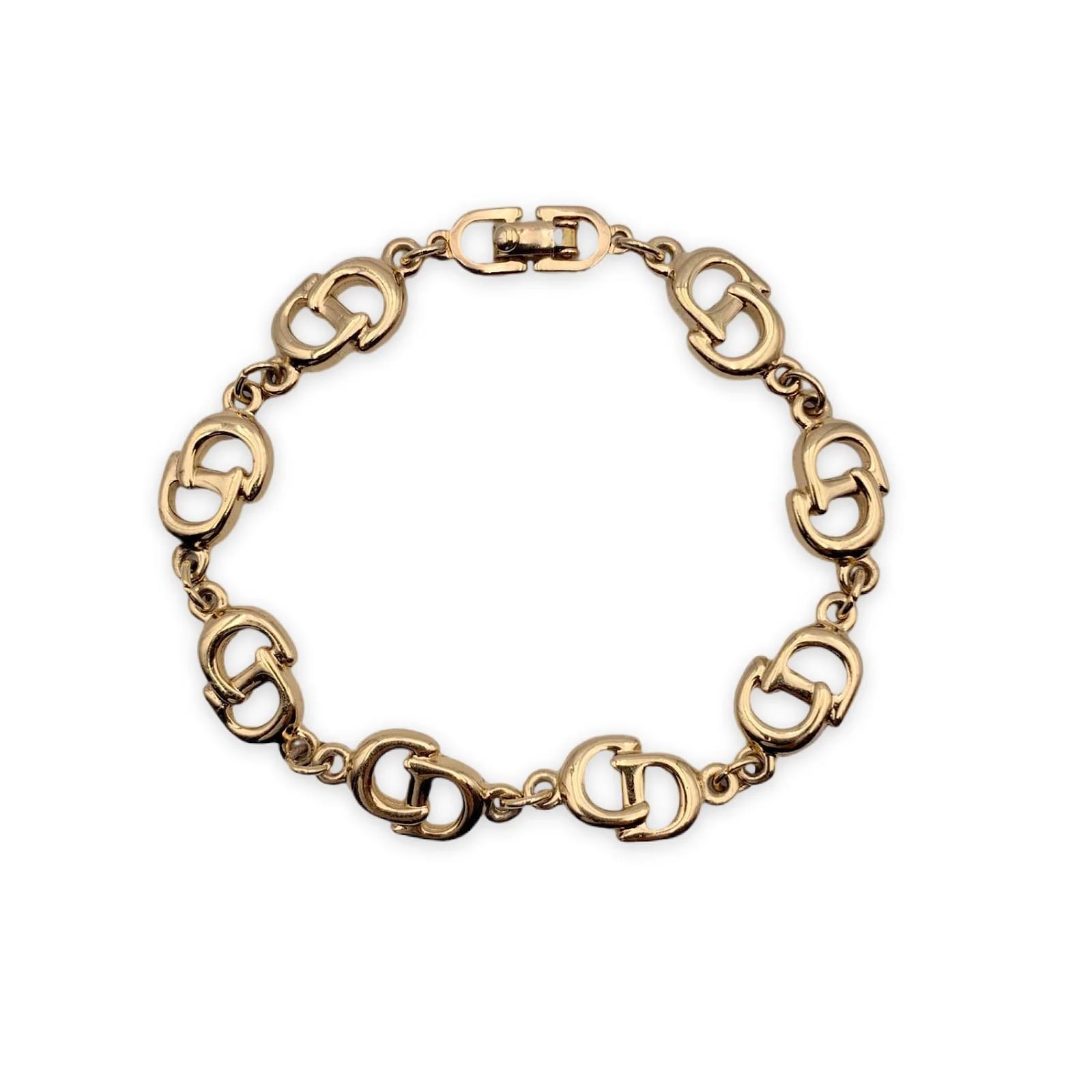 Christian Dior Vintage Gold Metal CD Logo Chain Link