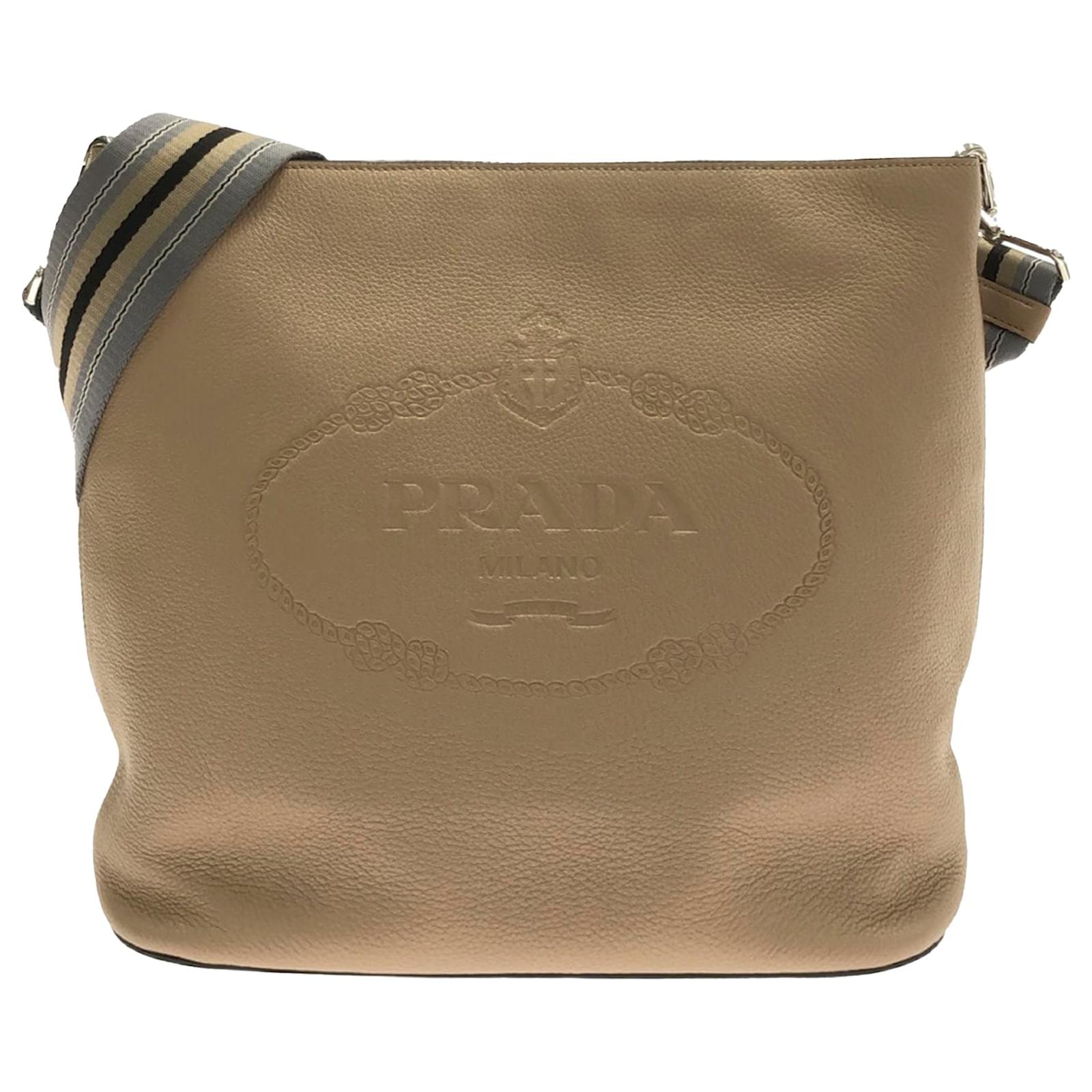 Bucket Bag Prada Calfskin Crossbody Bag Prada Brown Vitello Phenix