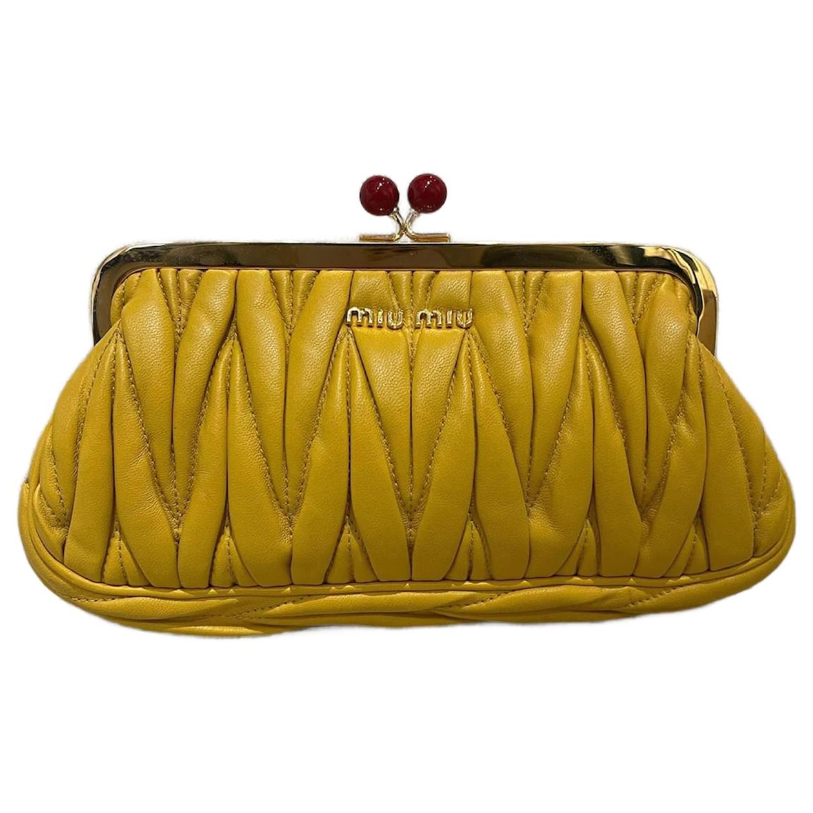 MIU MIU Clutch bags T. leather Yellow ref.JC1105839 (Sold) - Joli