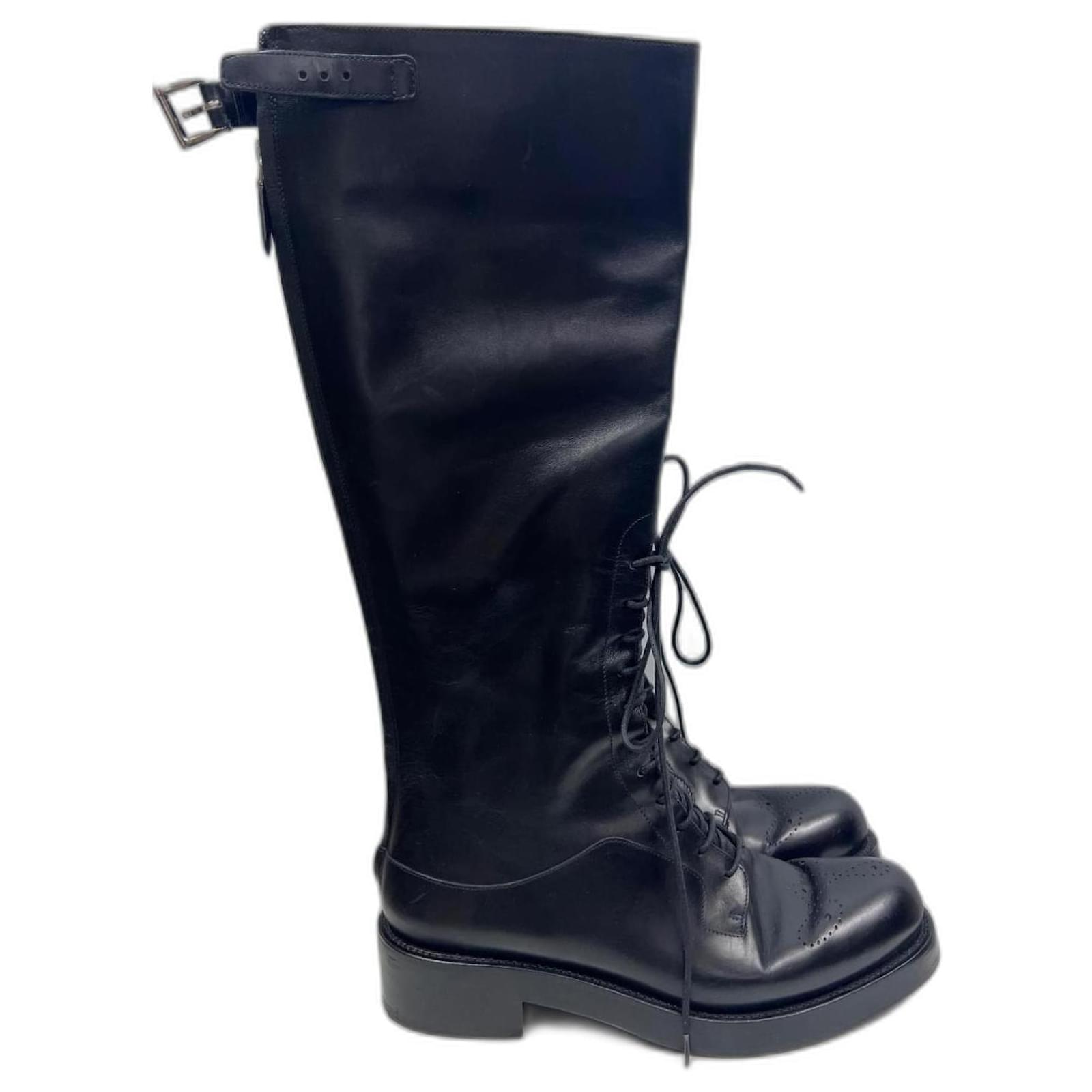 Prada Boots Black Leather ref.1107235 Joli Closet