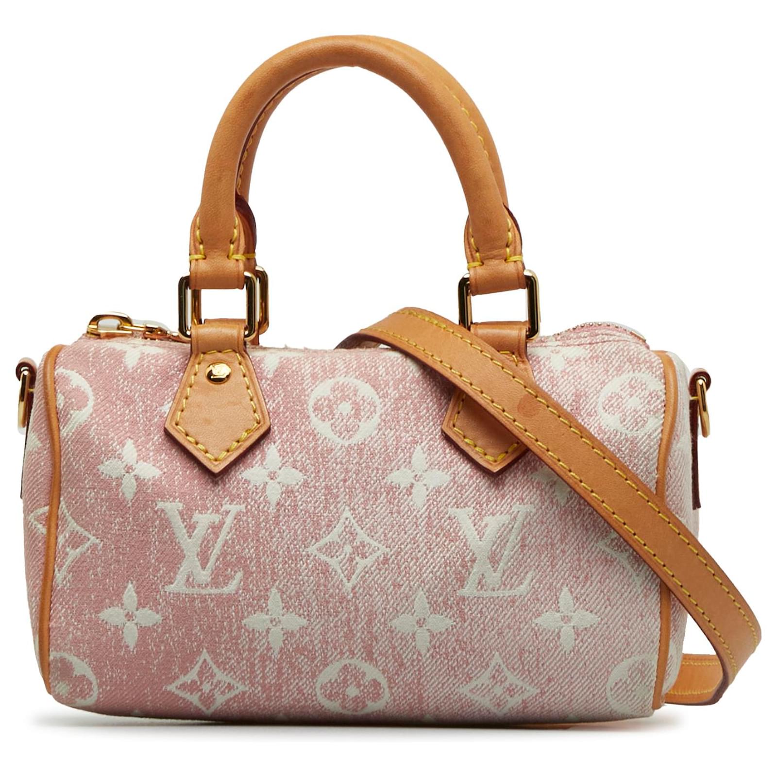 Louis Vuitton Pink Nano Rose Denim Speedy Cloth Joli
