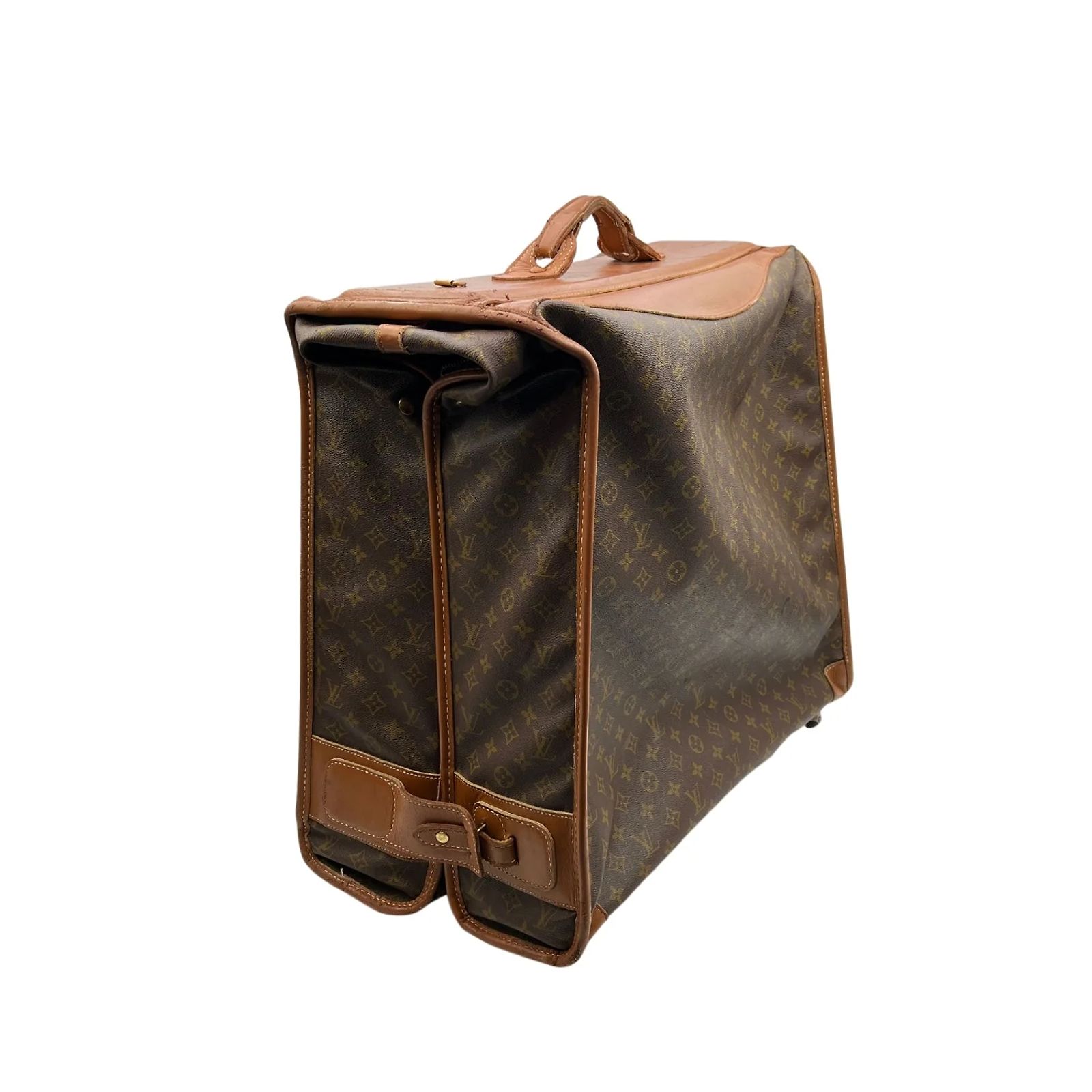 Sac De Tennis Vintage En Cuir Et Toile Marron - Rare, Comme Neuf, Occasion En Très Bon état