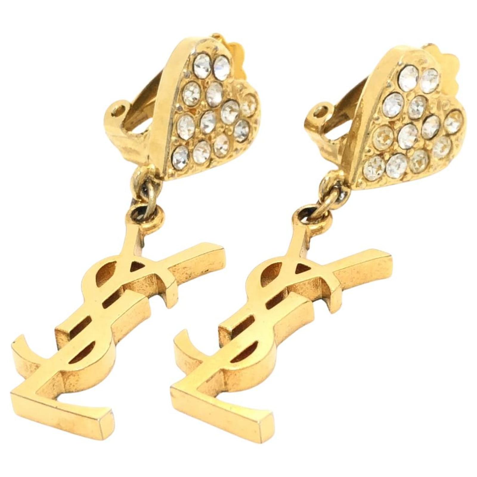 Saint Laurent Women's Brass Earrings Gold