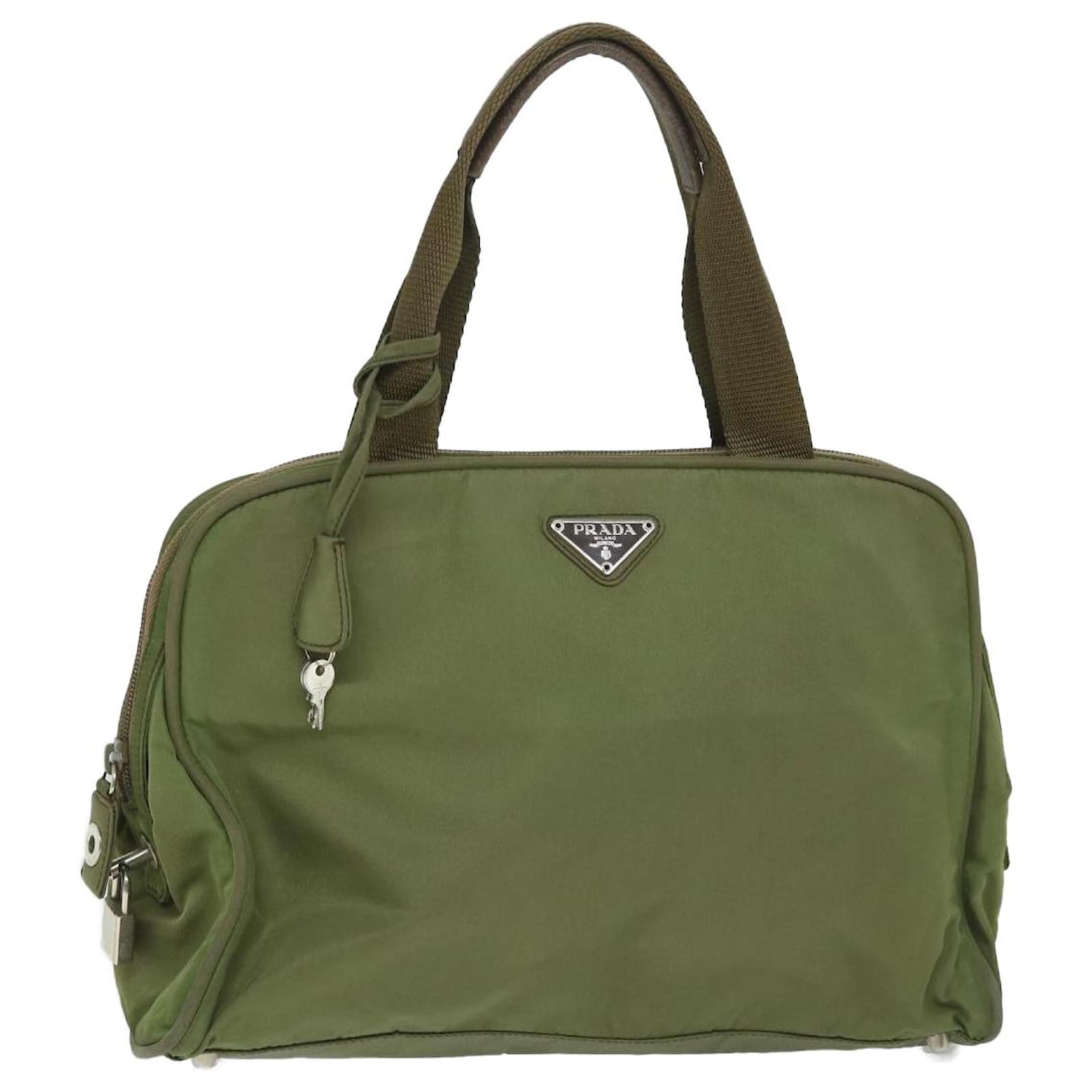 PRADA Hand Bag Nylon Khaki Auth 57260 ref.1111444 - Joli Closet
