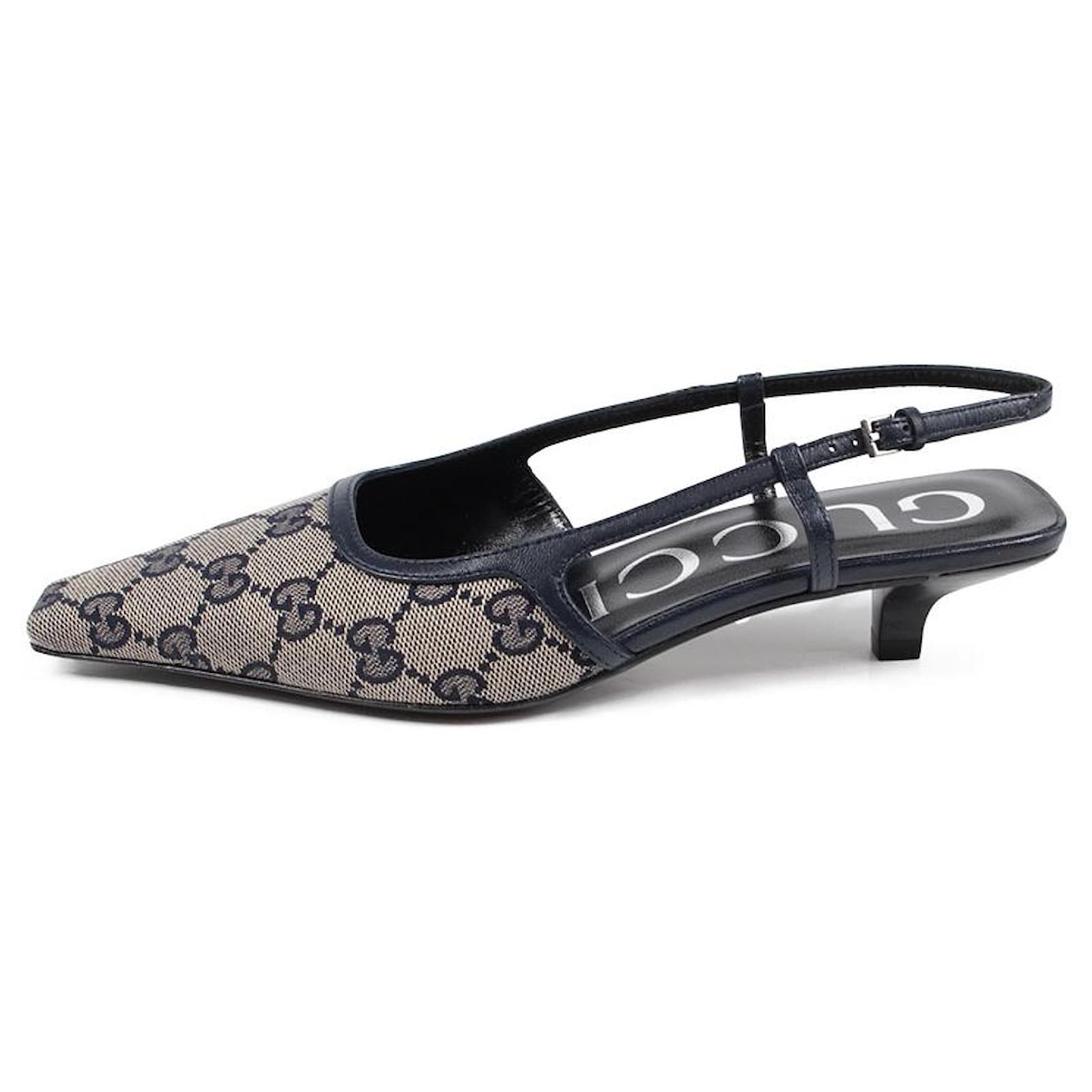 Gucci Sandals Blue Beige Cloth ref.1111866 - Joli Closet