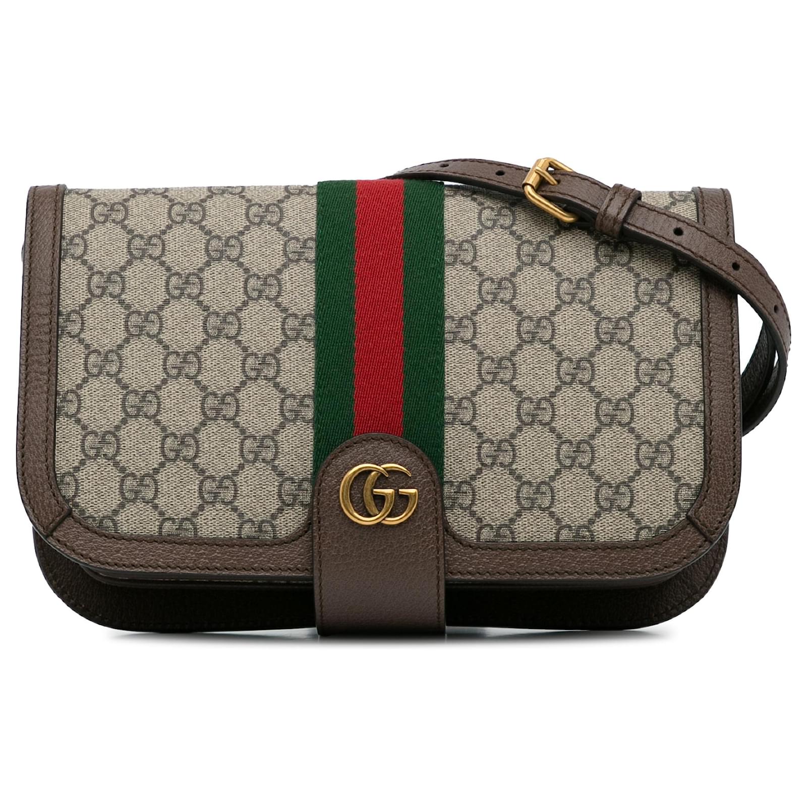 Bolso bandolera Gucci GG Supreme Ophidia marrón Castaño Beige