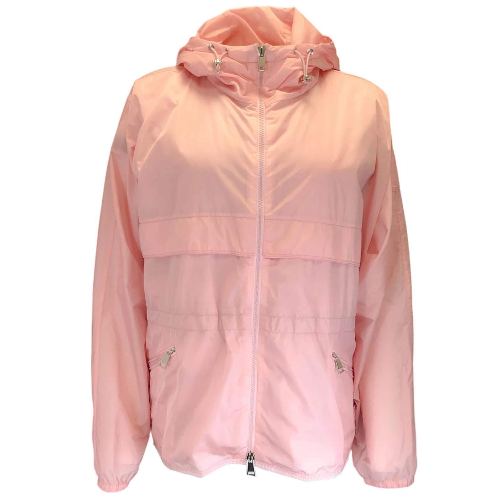 Moncler Light Pink Benjul Hooded Full Zip Windbreaker Jacket