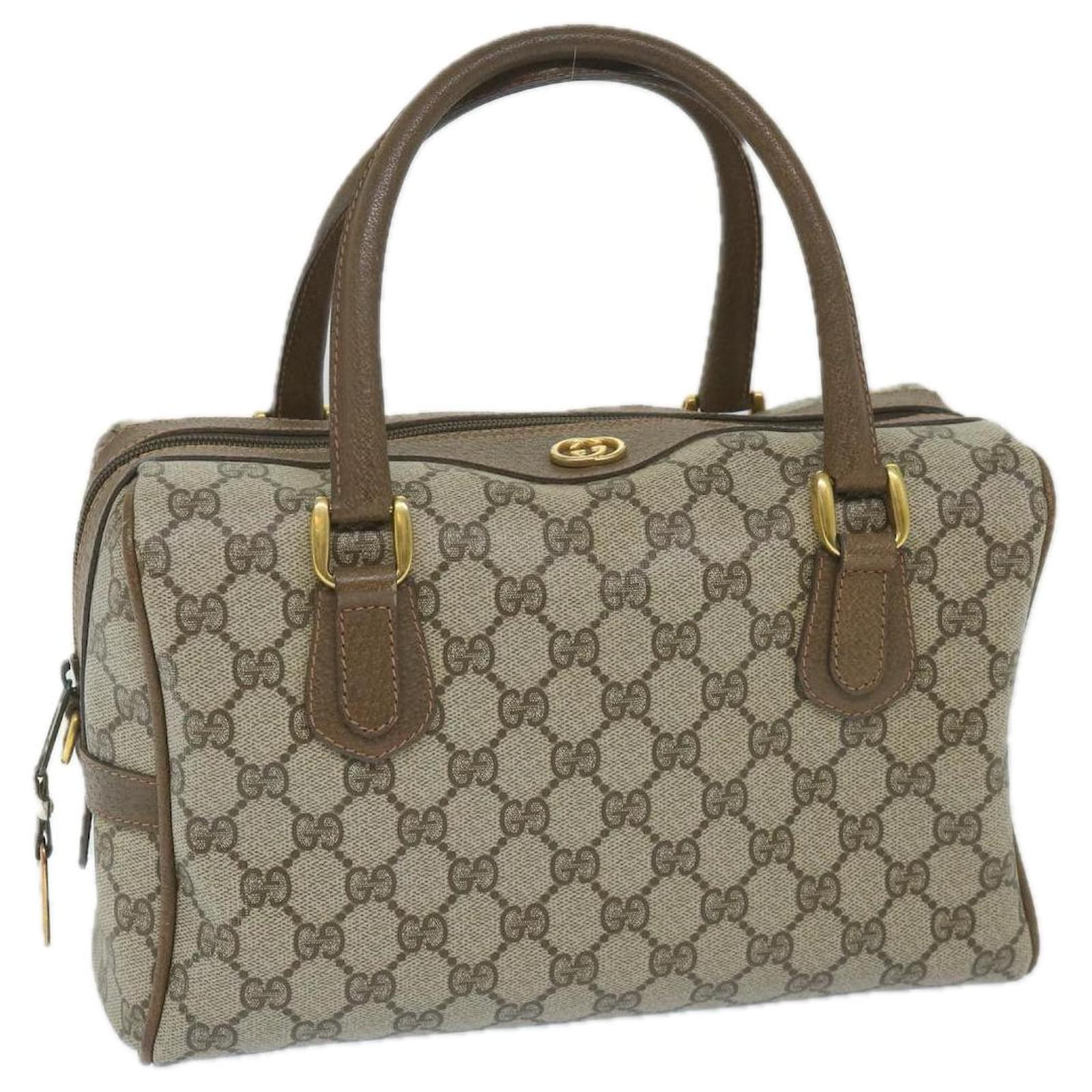 GUCCI GG Supreme Boston Bag PVC Leather Beige 002 58 4422