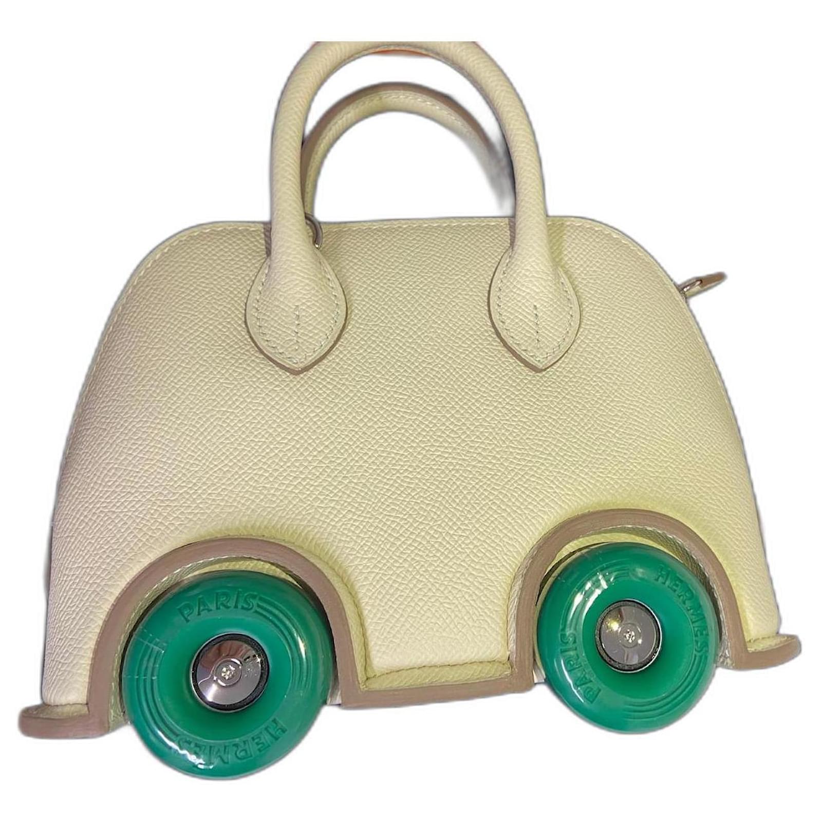 Autre Marque Hermes Bolide on Wheels Bag White Leather