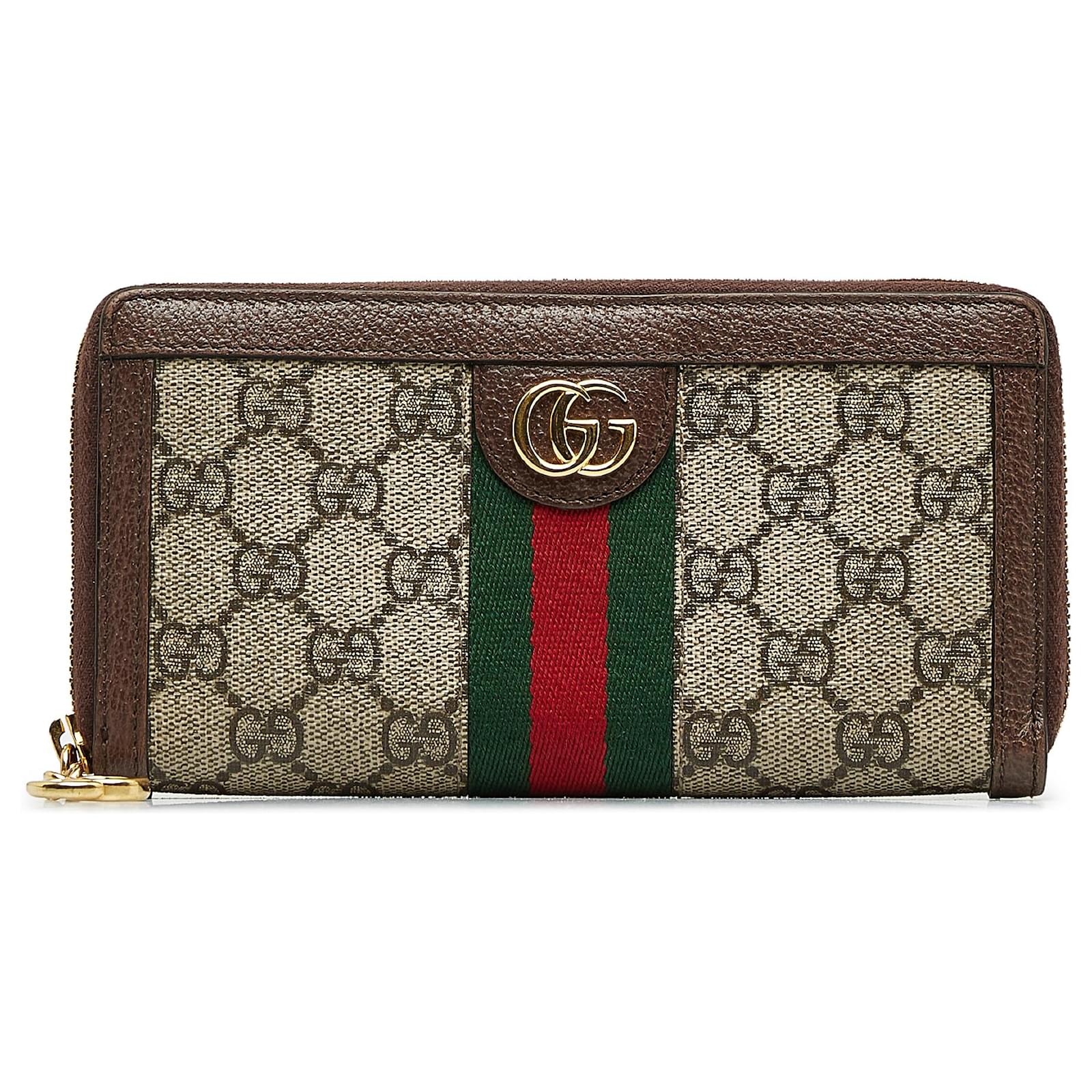 Gucci Marr n GG Supreme Ophidia Cartera con Cremallera Alrededor