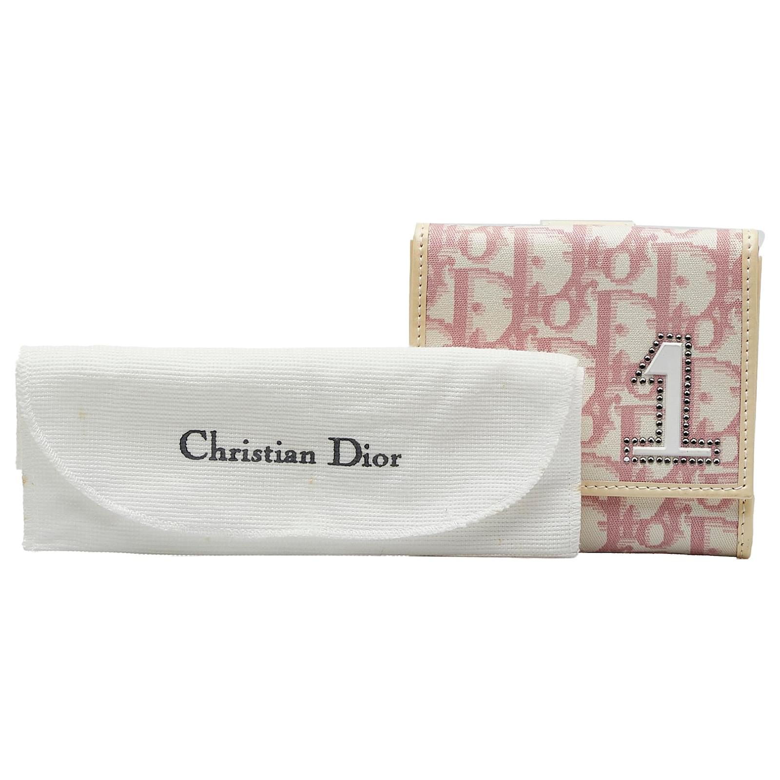 Dior Pink Oblique Trotter Bifold Wallet Cloth Cloth ref