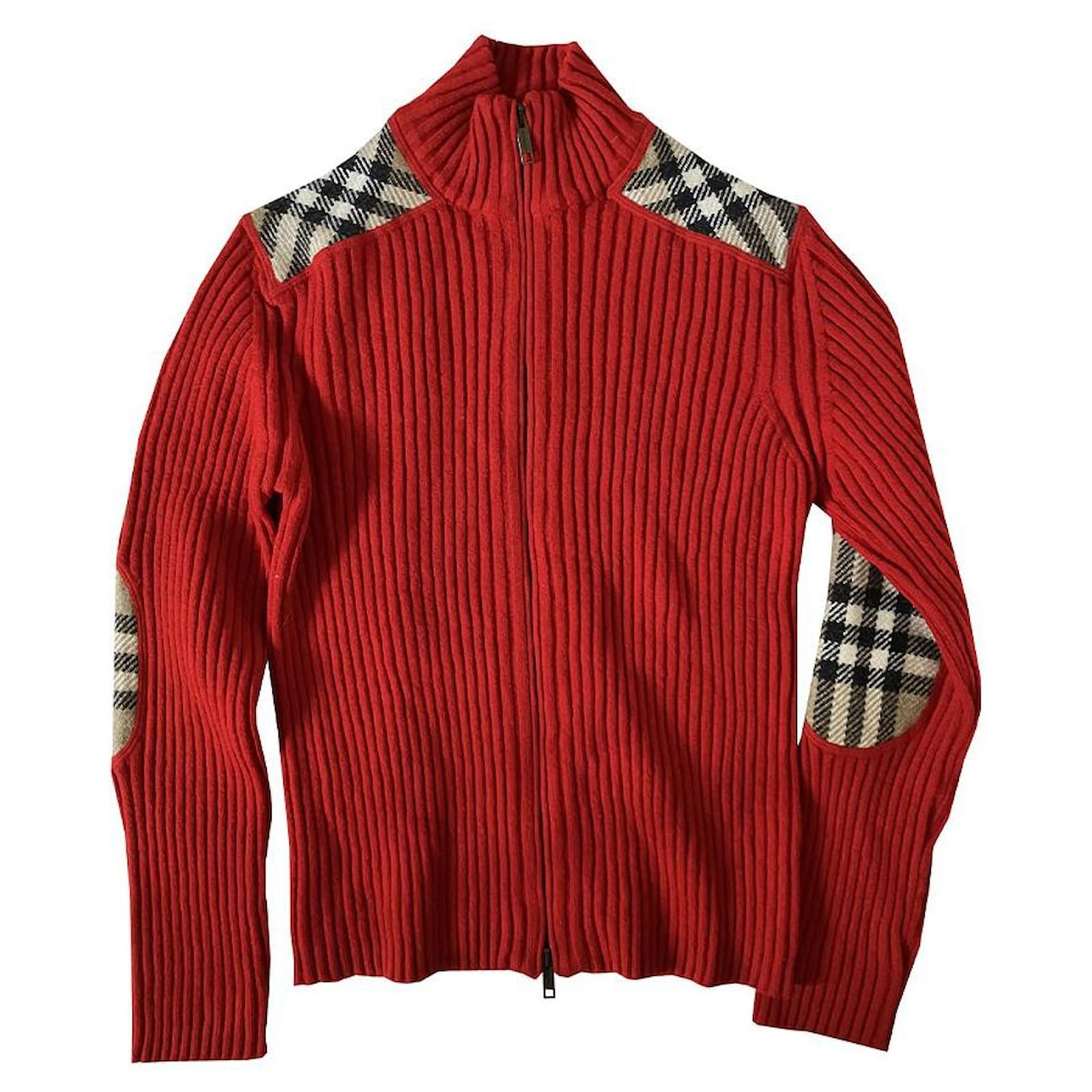 Burberry Knitwear Red Multiple colors Wool Joli Closet