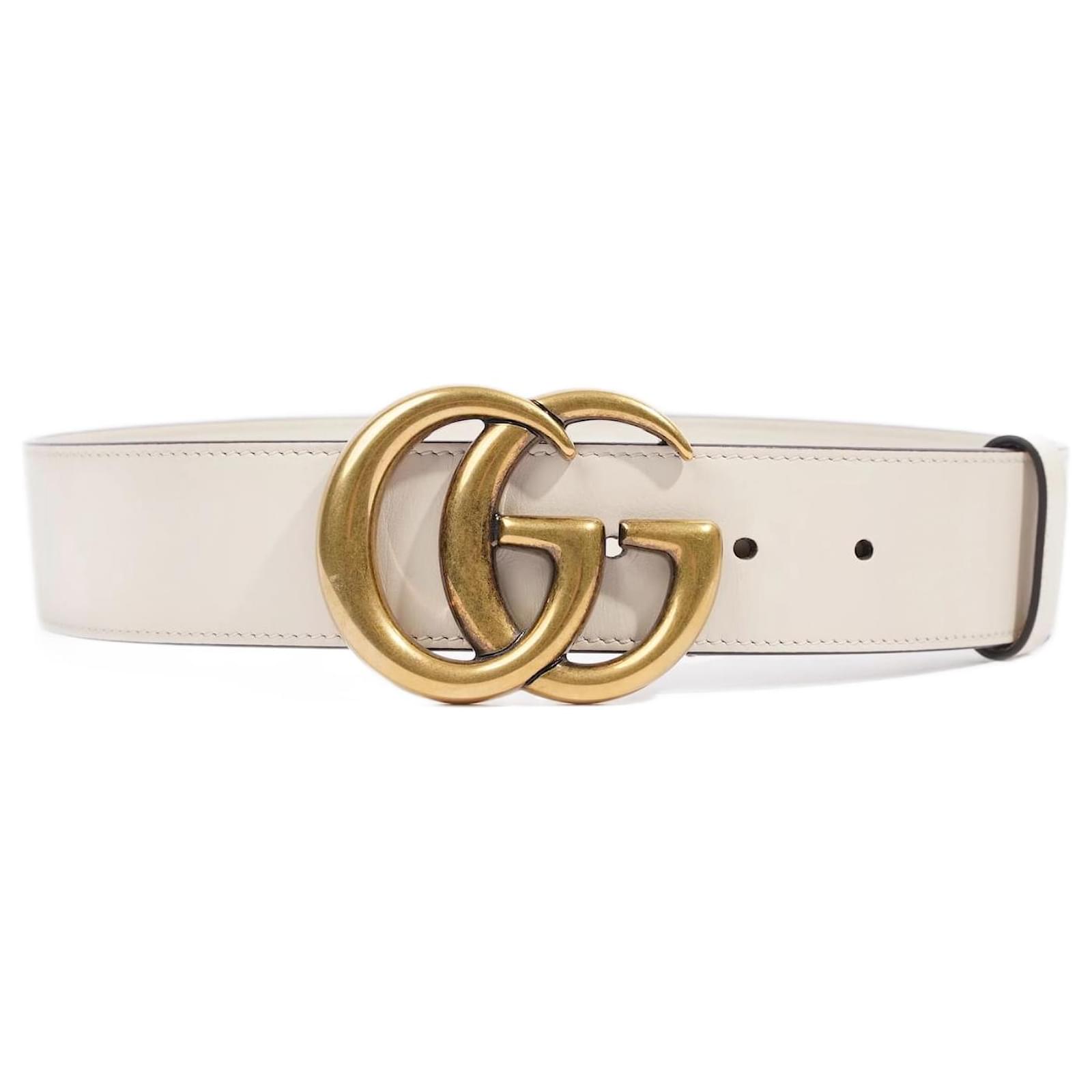 Ceinture Gucci Marmont Cuir Creme 70cm 28 Ecru ref.1117020 Joli Closet