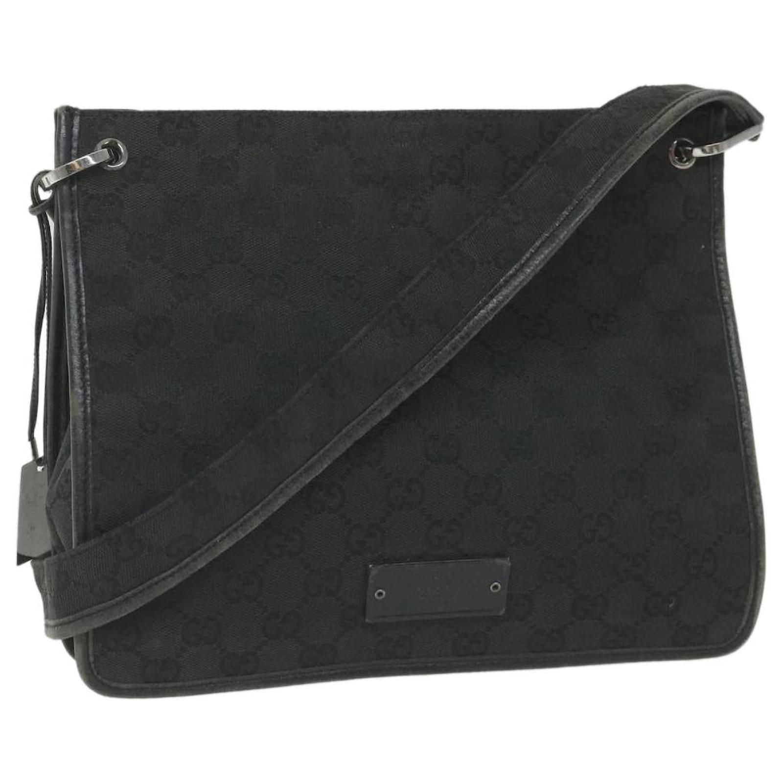 Black GG Canvas Shoulder Bag