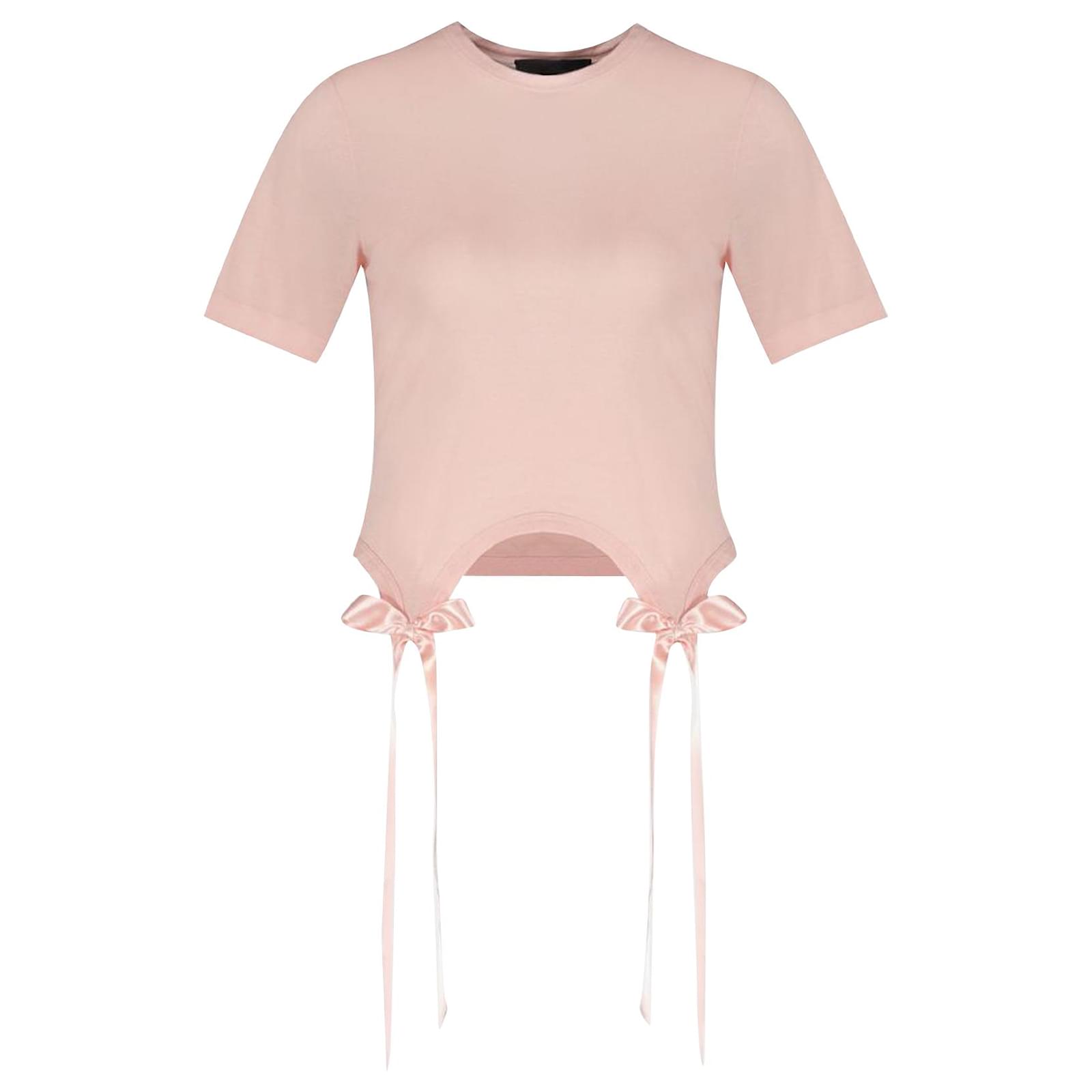 Bow Tails T-Shirt - Simone Rocha - Cotton - Pale Pink ref.1118509
