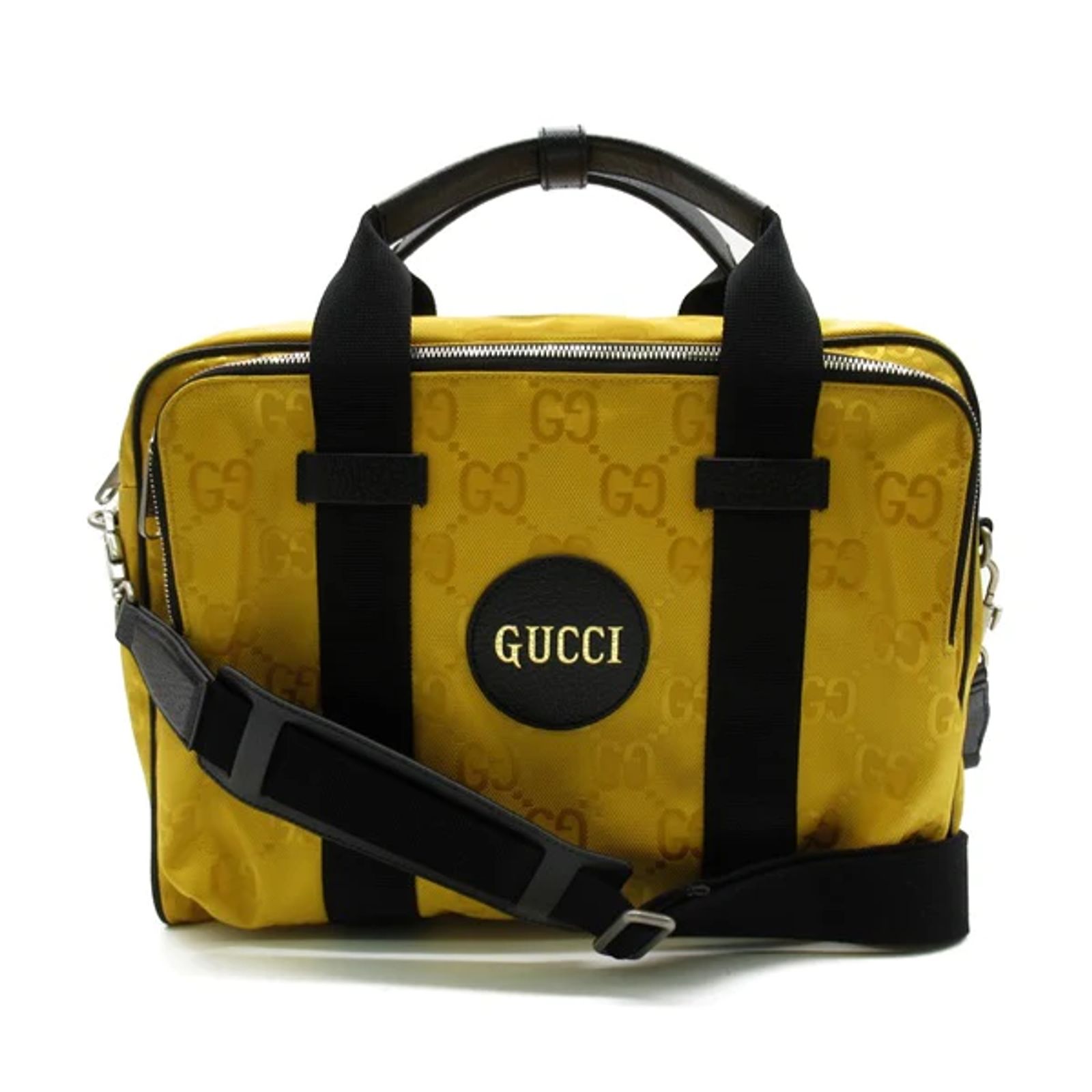 Gucci GG Econyl Off The Grid Briefcase 674299 Yellow Cloth Nylon 