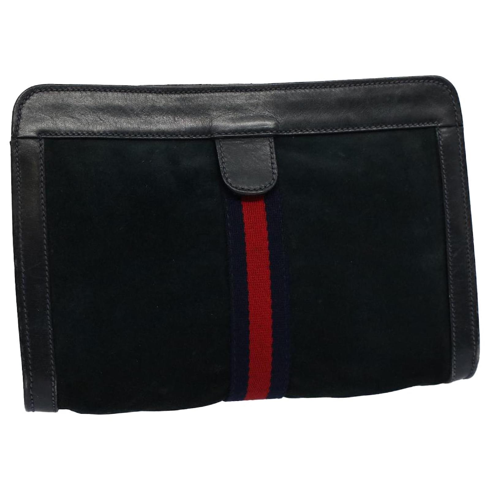 Navy and discount red clutch bag