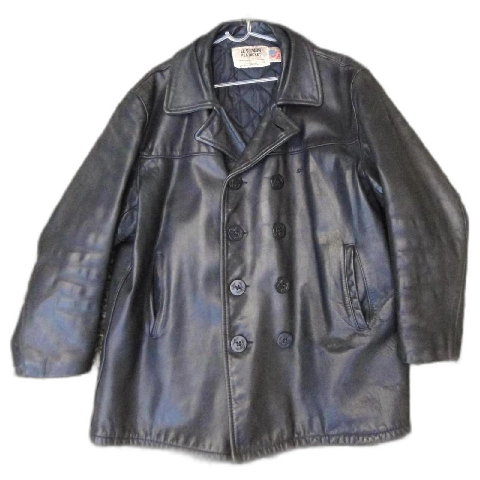 Caban in pelle Schott taglia 58 Nero Joli Closet