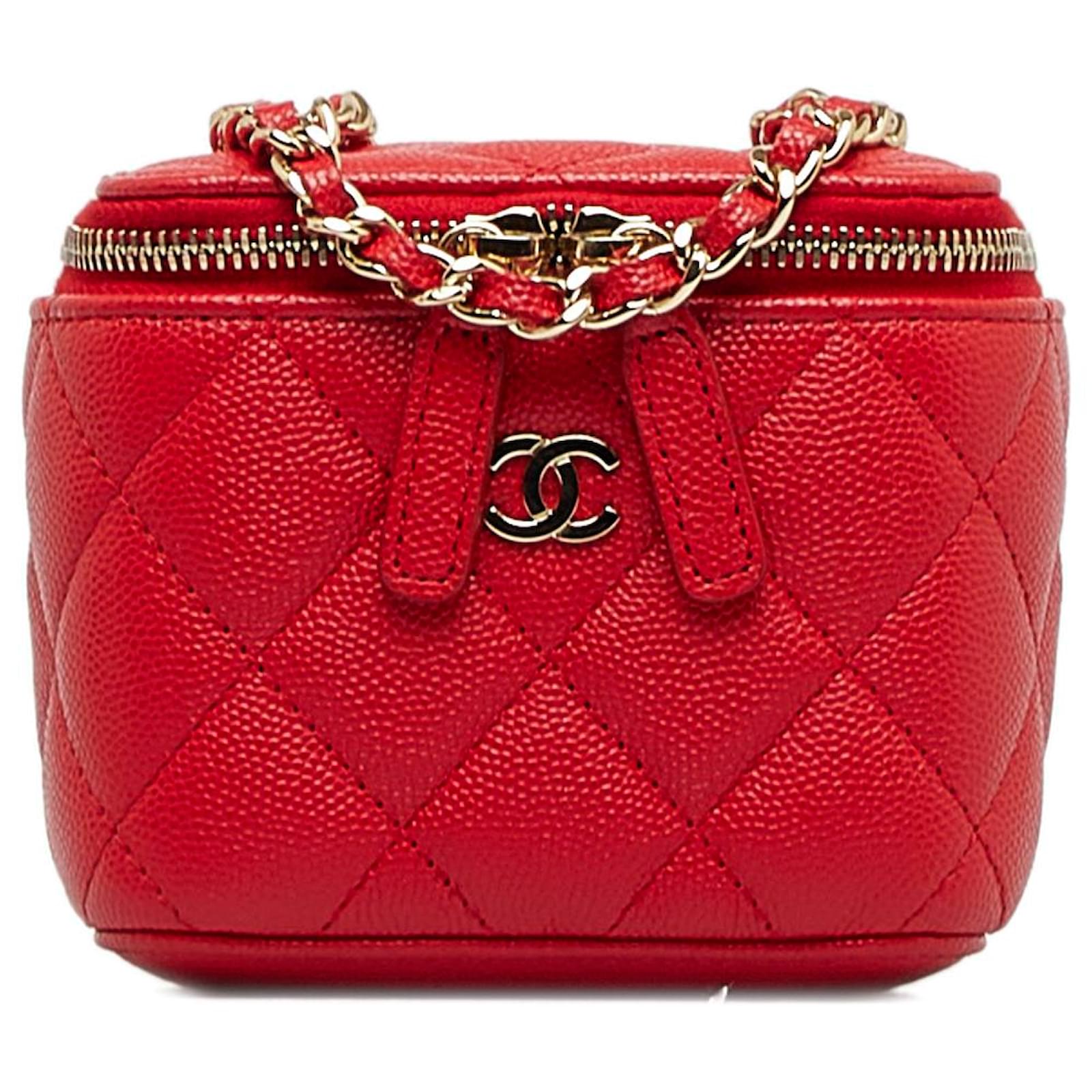 Chanel vanity hot sale case red