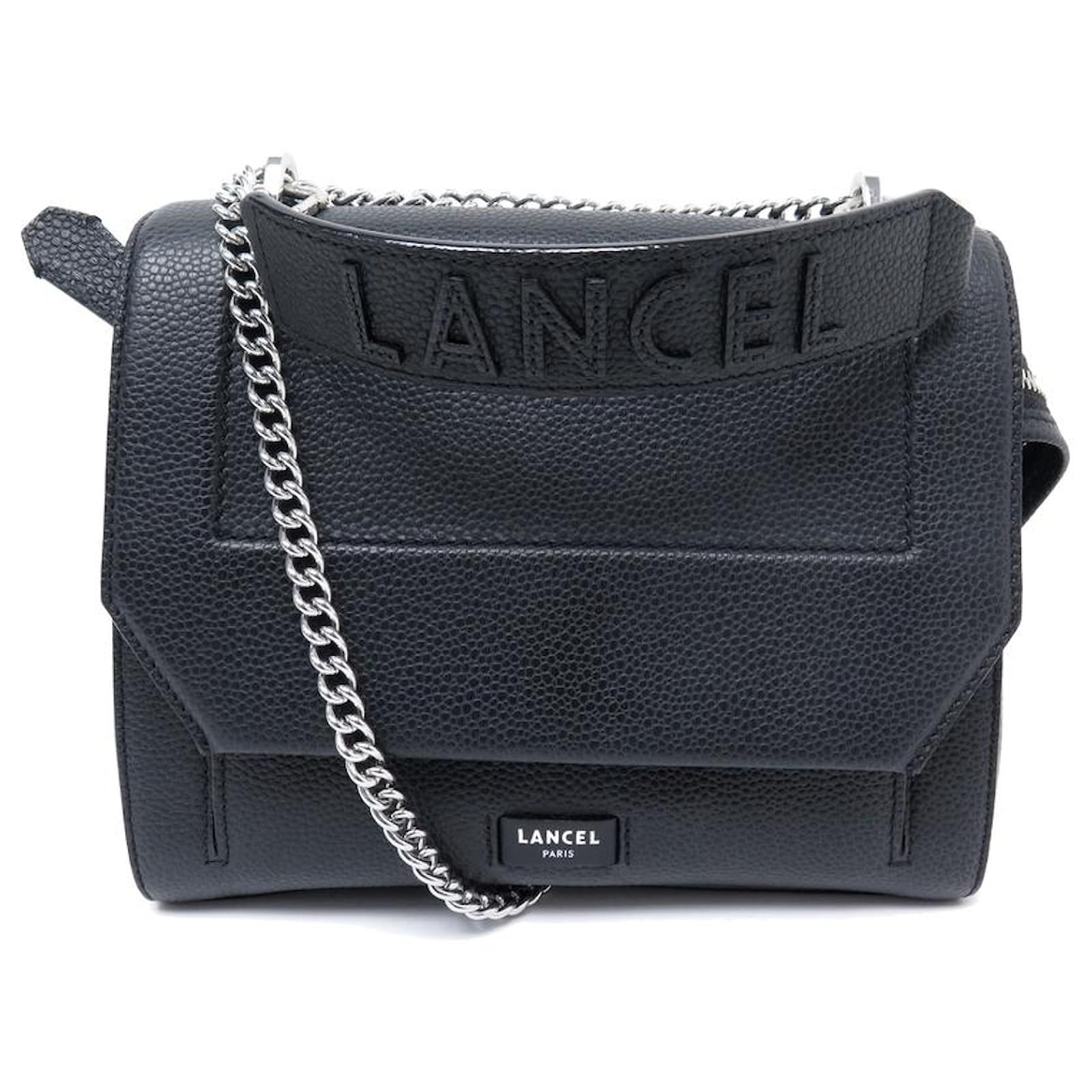 NEUF SAC A MAIN LANCEL NINON M A0922210TU CUIR NOIR BANDOULIERE