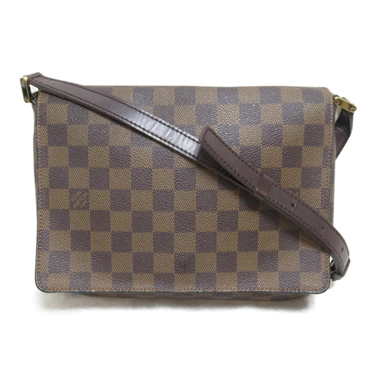 Louis Vuitton Damier Ebene Musette Tango Long Strap N51301 Brown Cloth  ref.1120335 - Joli Closet