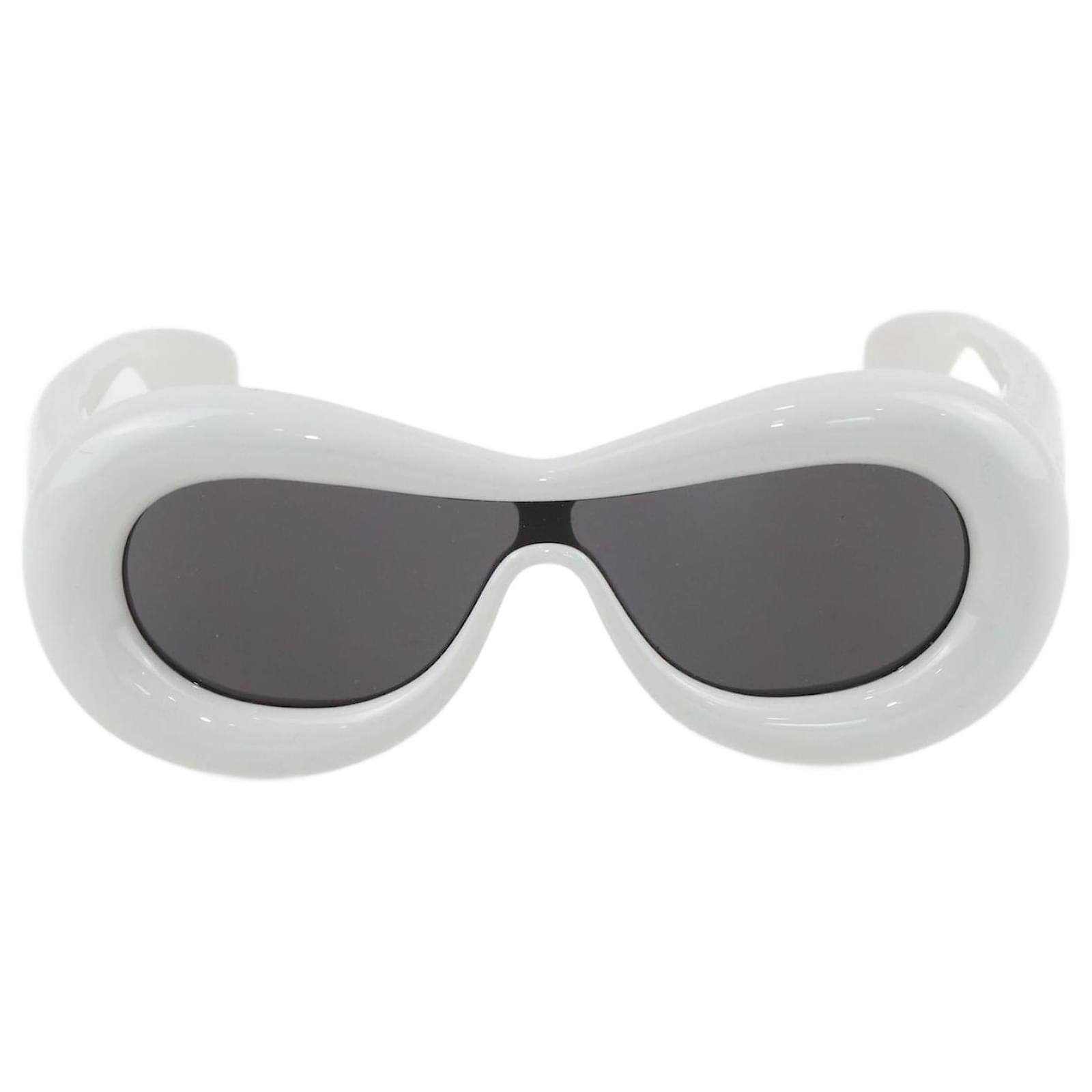 Frosted White Shield Sunglasses – Retro Angels