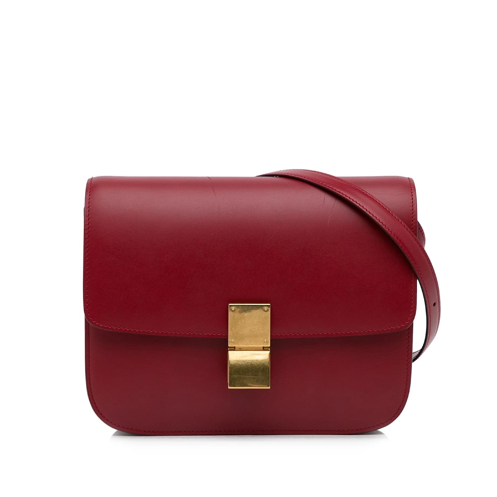 Classic Box C line CELINE Handbags Classic Red Linen ref.1122868