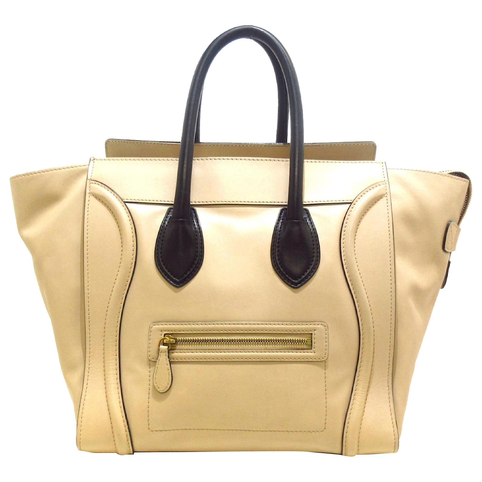 Celine Brown Mini Sac bagages bicolore