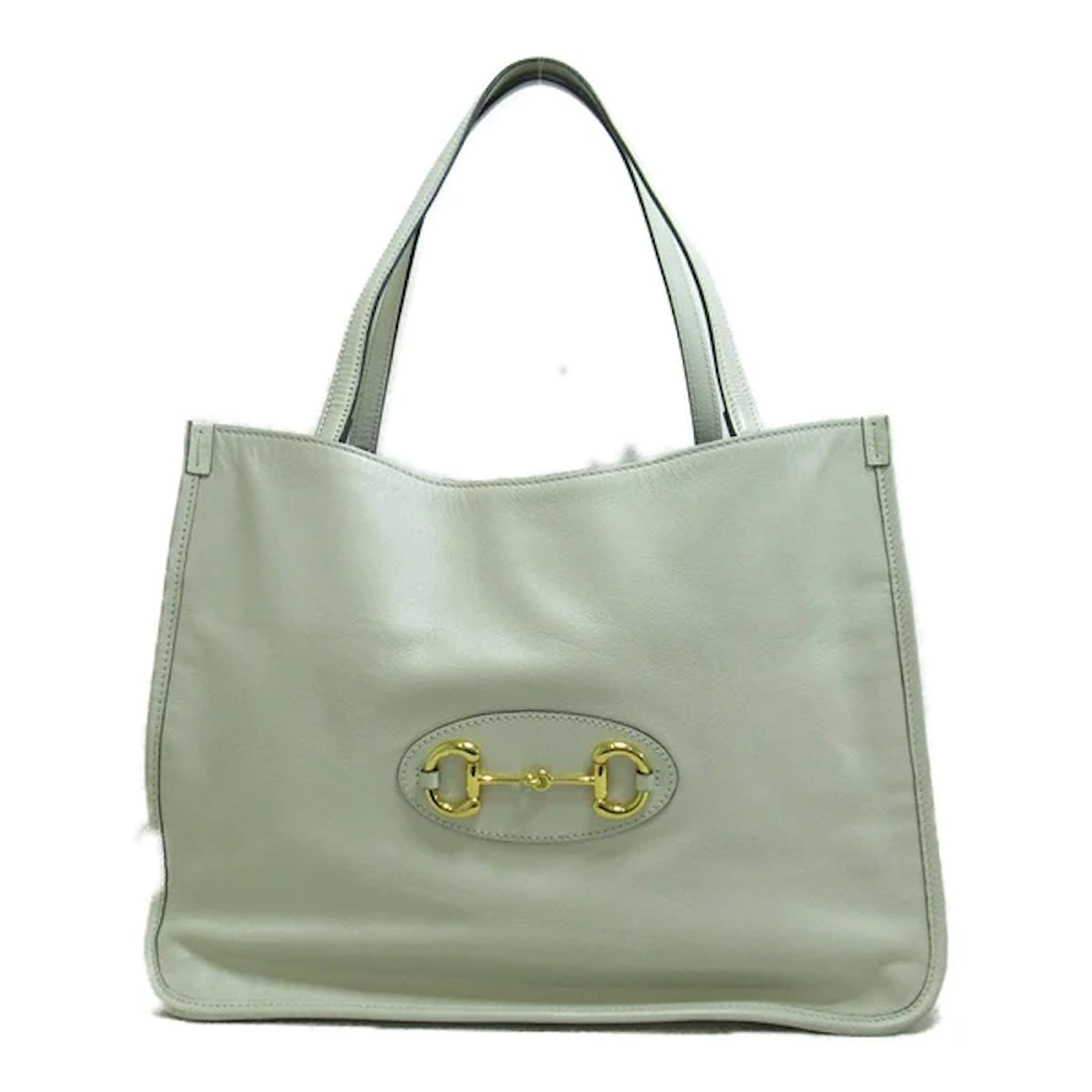 Gucci Leather Horsebit Tote Bag 623694 White Pony-style Gucci Leather Horsebit Tote Bag 623694 White Pony-style