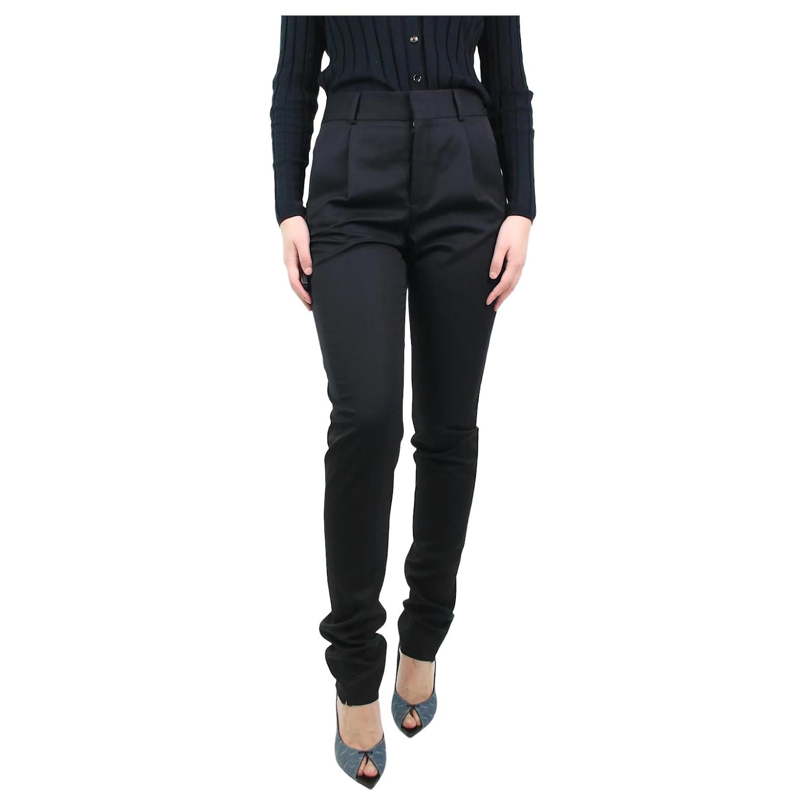 Saint Laurent Black tailored trousers - size UK 8 Wool ref.1126560