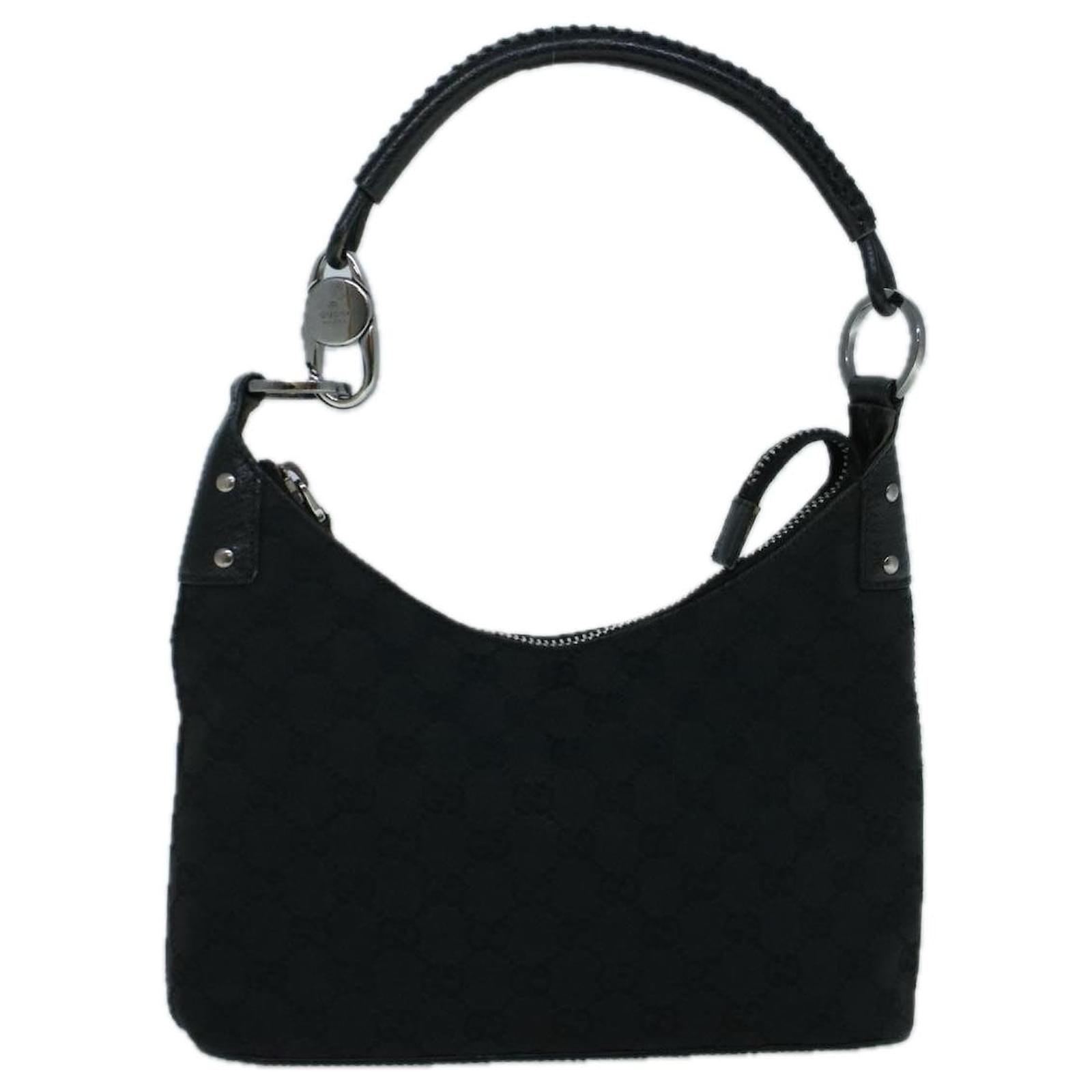 gucci GG Canvas Shoulder Bag black 115002 Auth ac2280 Cloth