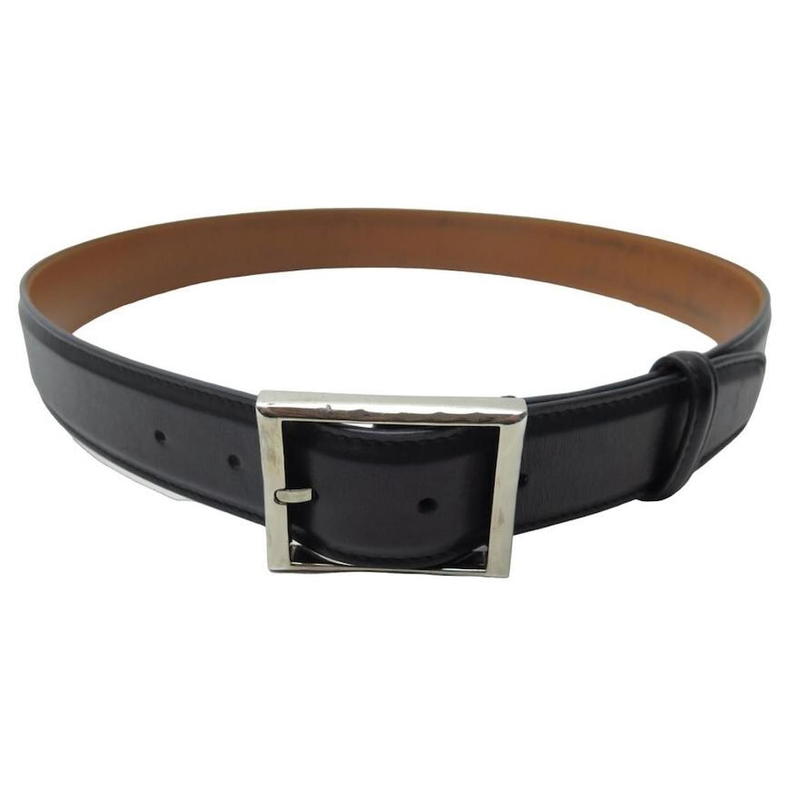 BERLUTI CLASSIC BELT 35 MM C0002-V1 85 BLACK LEATHER BLACK MEN BELT ref ...