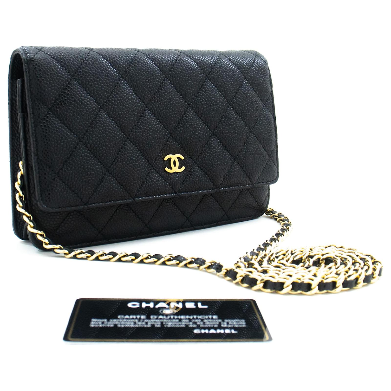 CHANEL Caviar Wallet On Chain WOC Black Shoulder Bag Crossbody (Sold ...