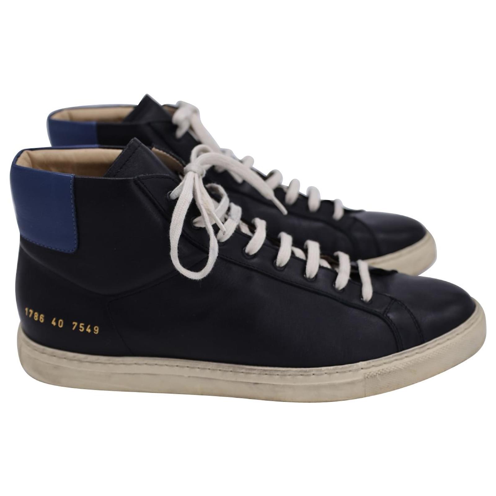 Autre Marque Common Projects Achilles Retro High Sneakers in Black Leather ref.1130763 Joli Closet