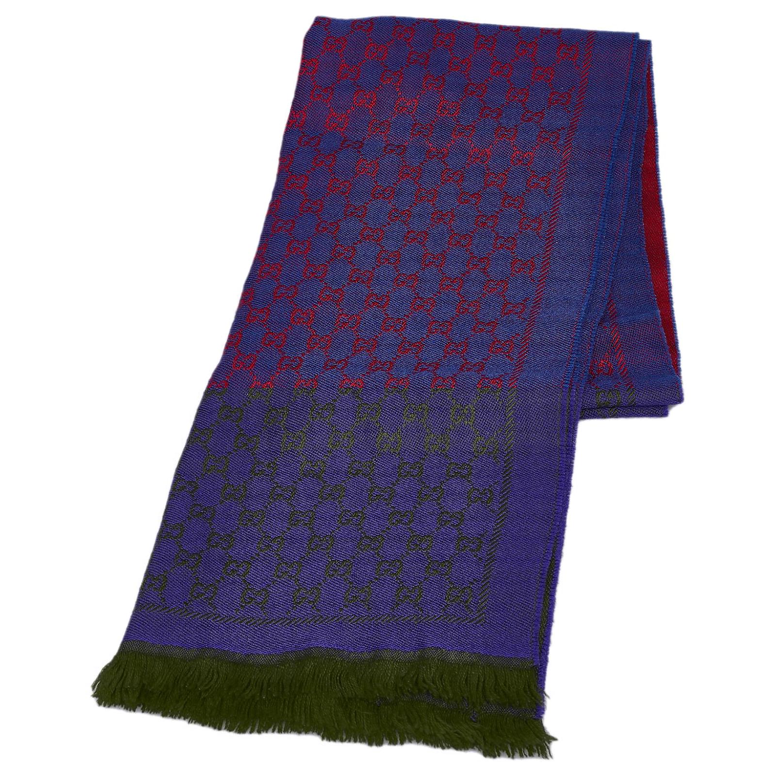 Gucci Blue GG Wool Scarf Cloth Joli Closet