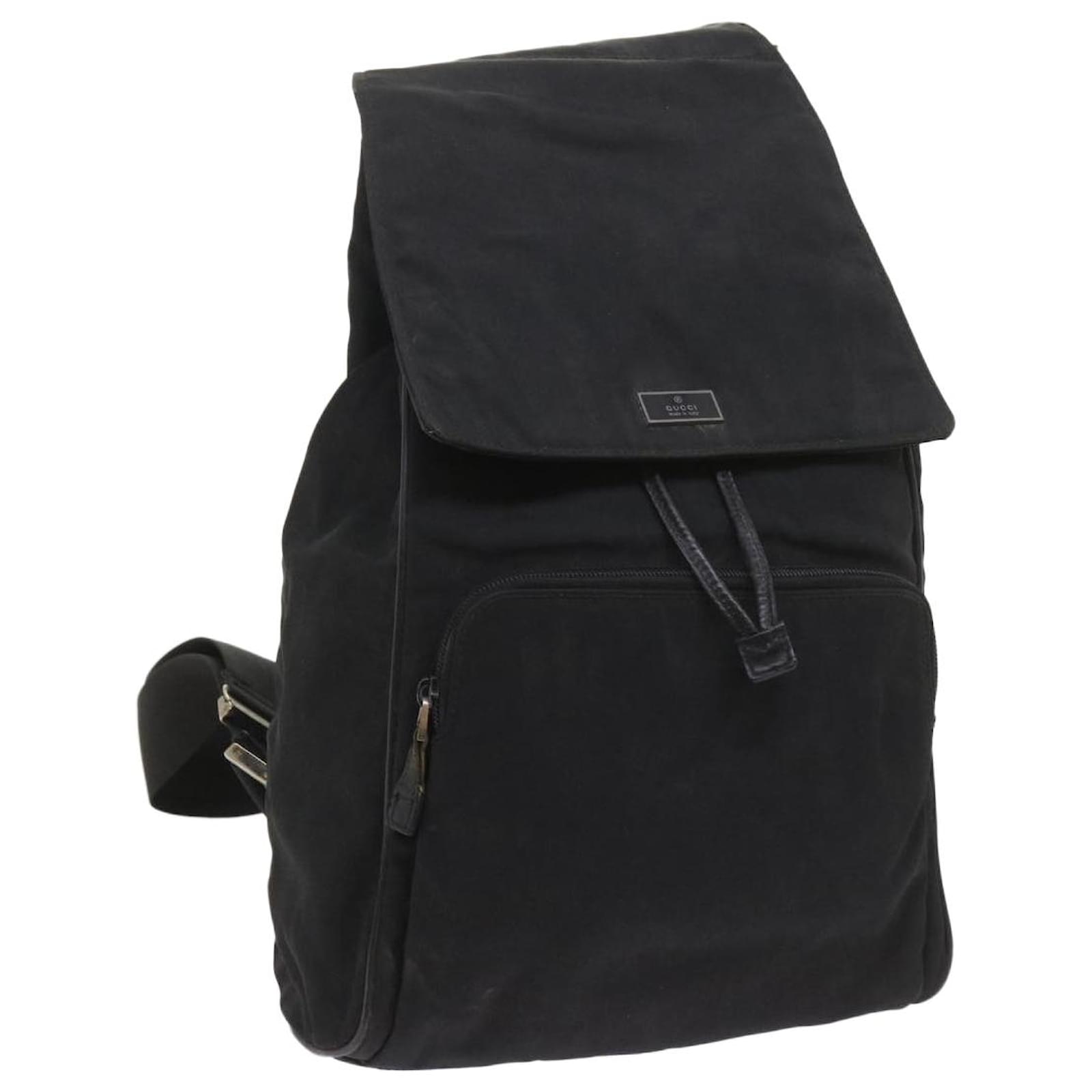 GUCCI Backpack Canvas Black 019 0325 002113 Auth bs9463 Cloth ref