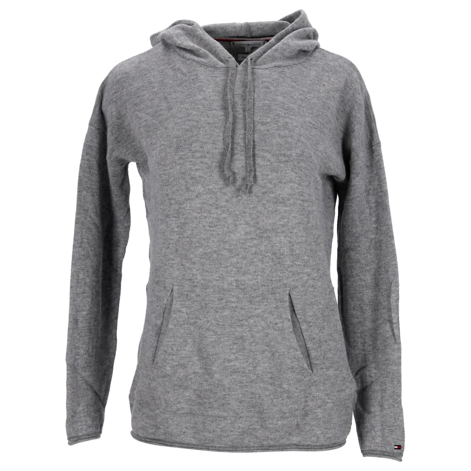 Tommy Hilfiger Pull capuche pour femme Laine Gris ref.1132873