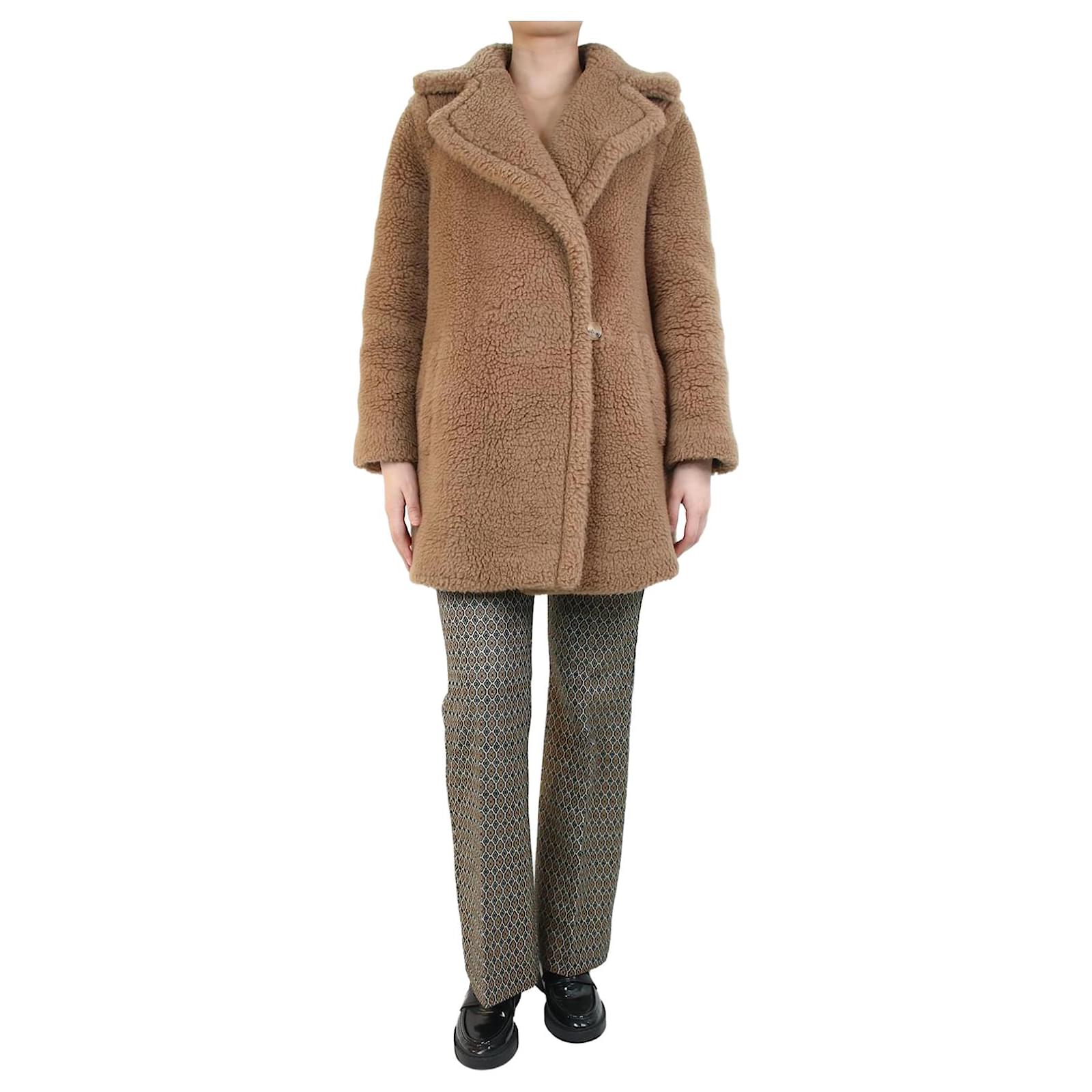 Manteau discount peluche beige